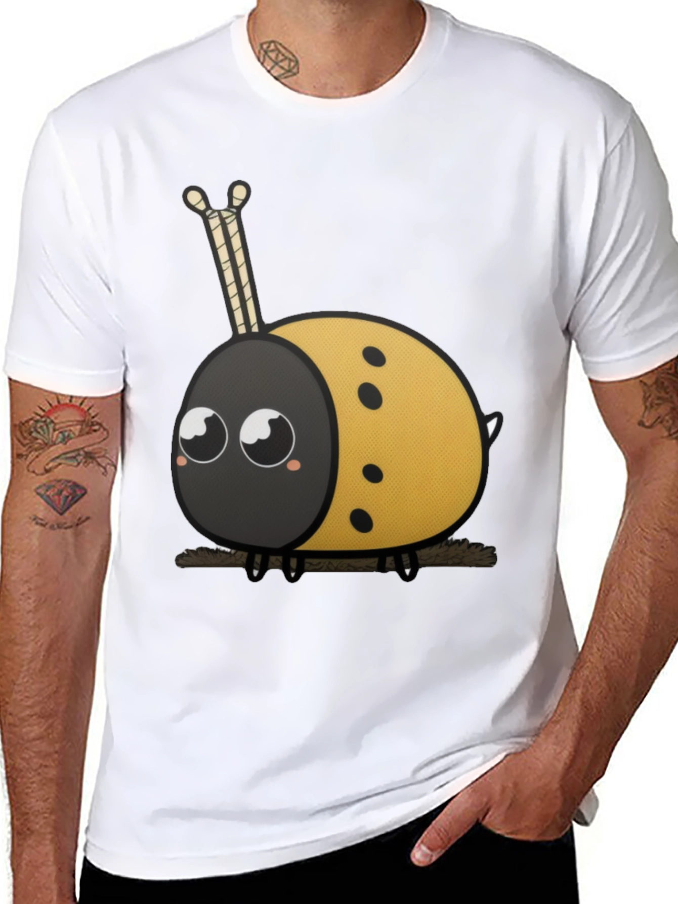 Cute Ladybug Cartoon Graphic T-Shirt