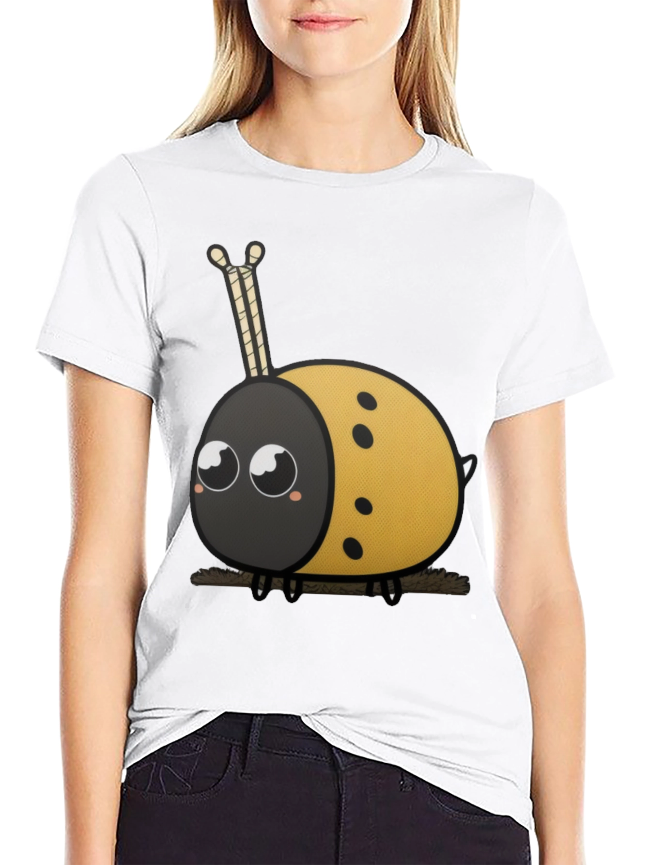 Cute Ladybug Cartoon Graphic T-Shirt
