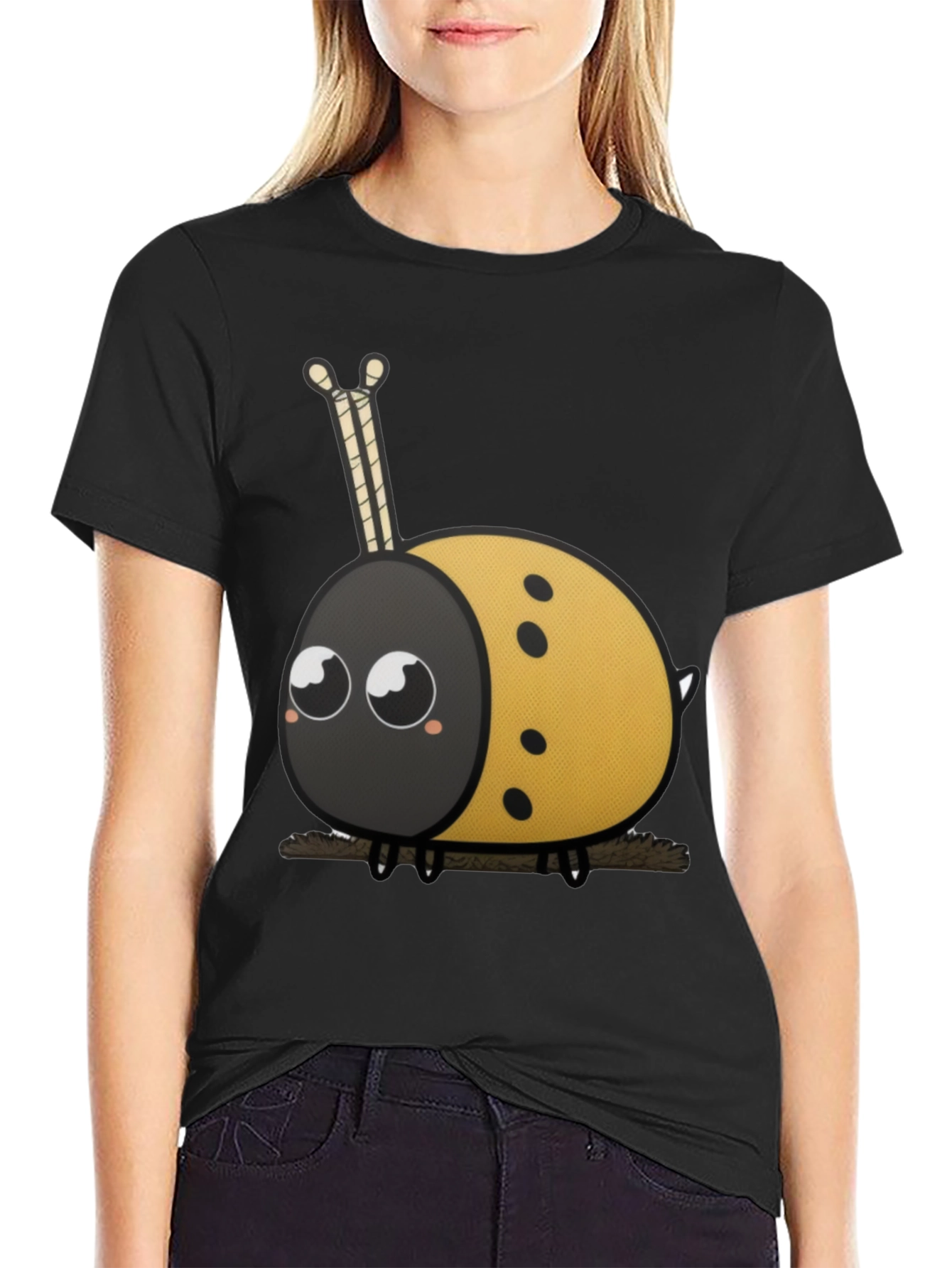 Cute Ladybug Cartoon Graphic T-Shirt