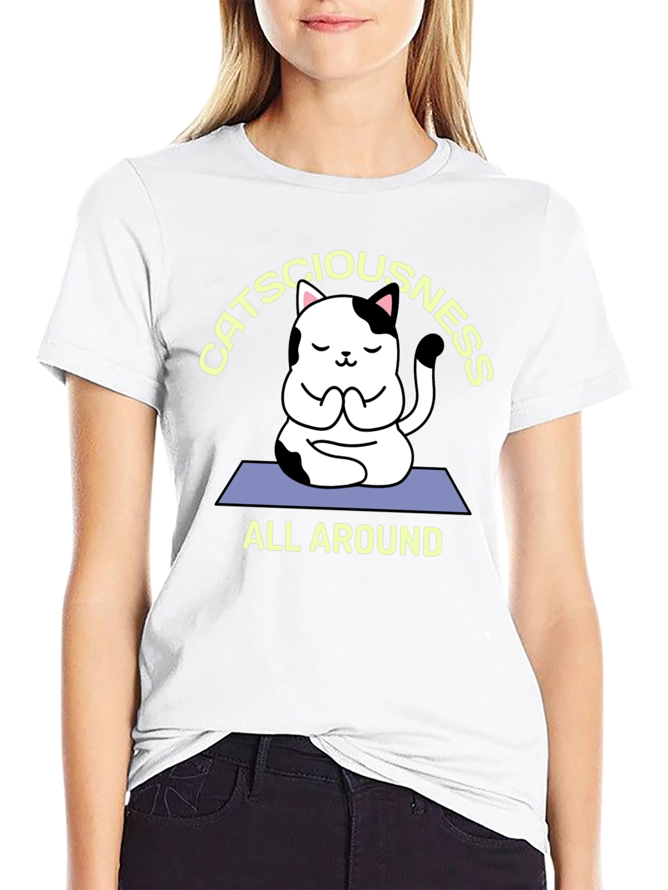 Catsciousness T-Shirt - Meditation Cat Tee