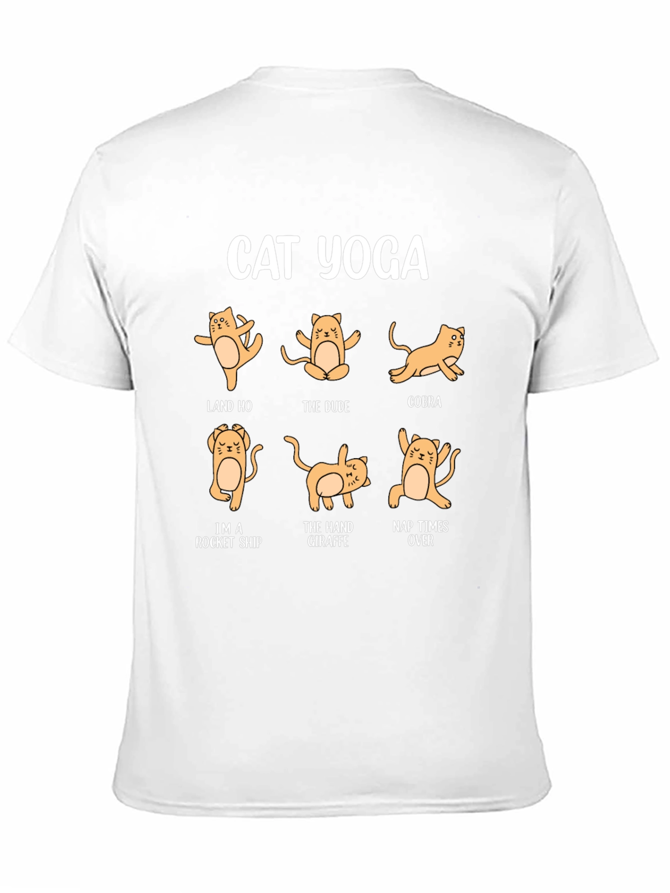 Cat Yoga Black Graphic T-Shirt