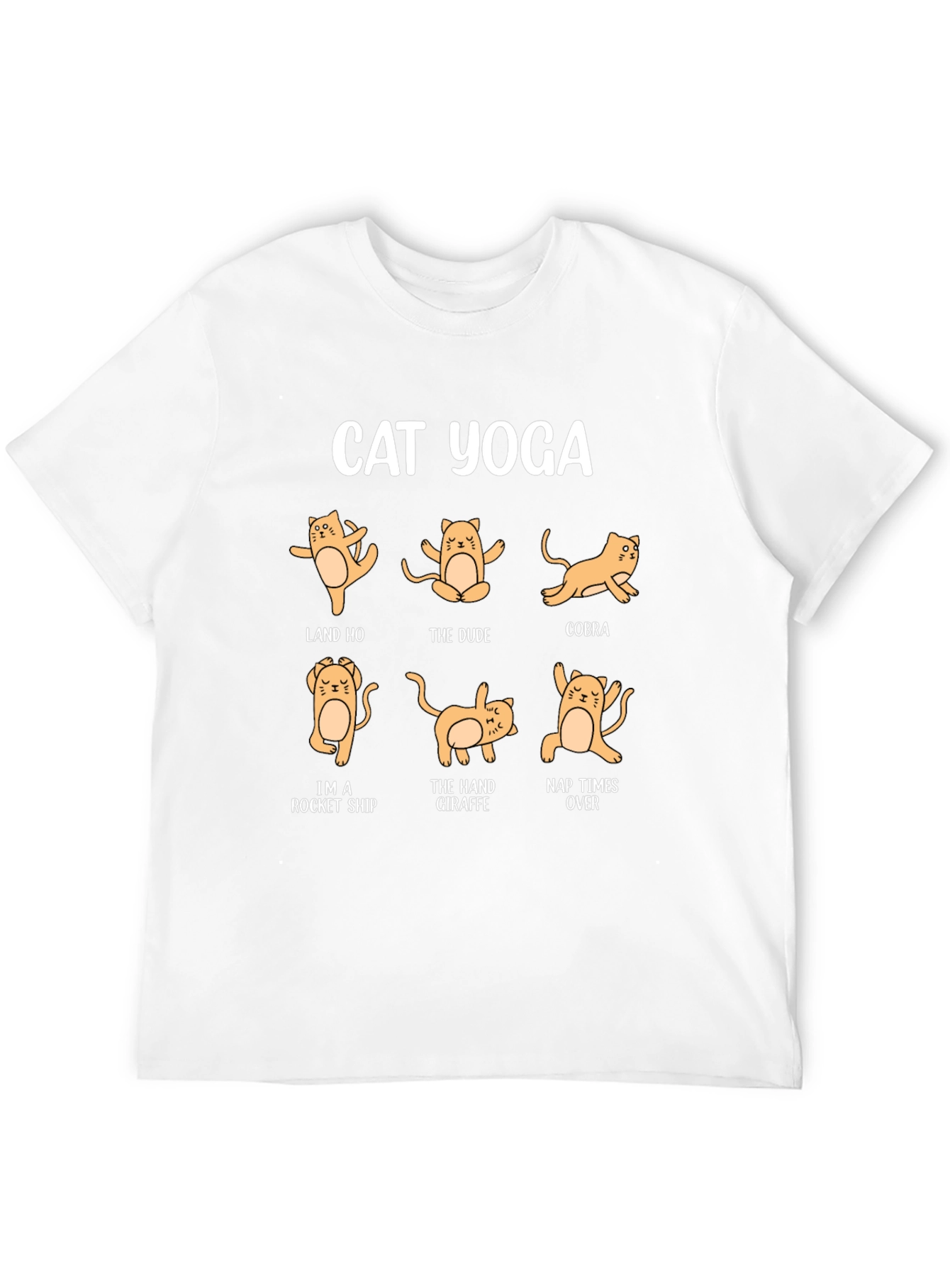 Cat Yoga Black Graphic T-Shirt