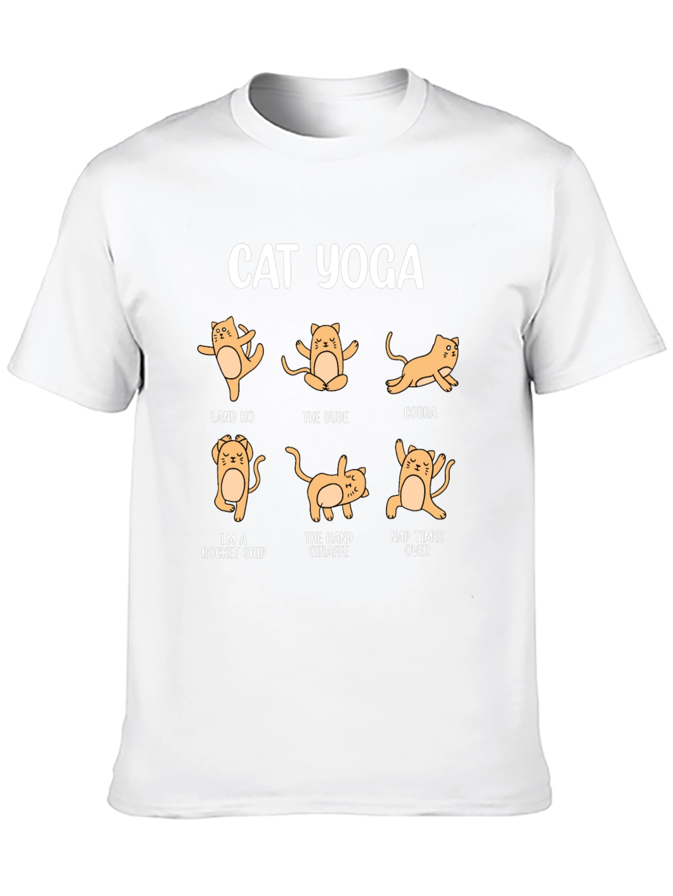 Cat Yoga Black Graphic T-Shirt