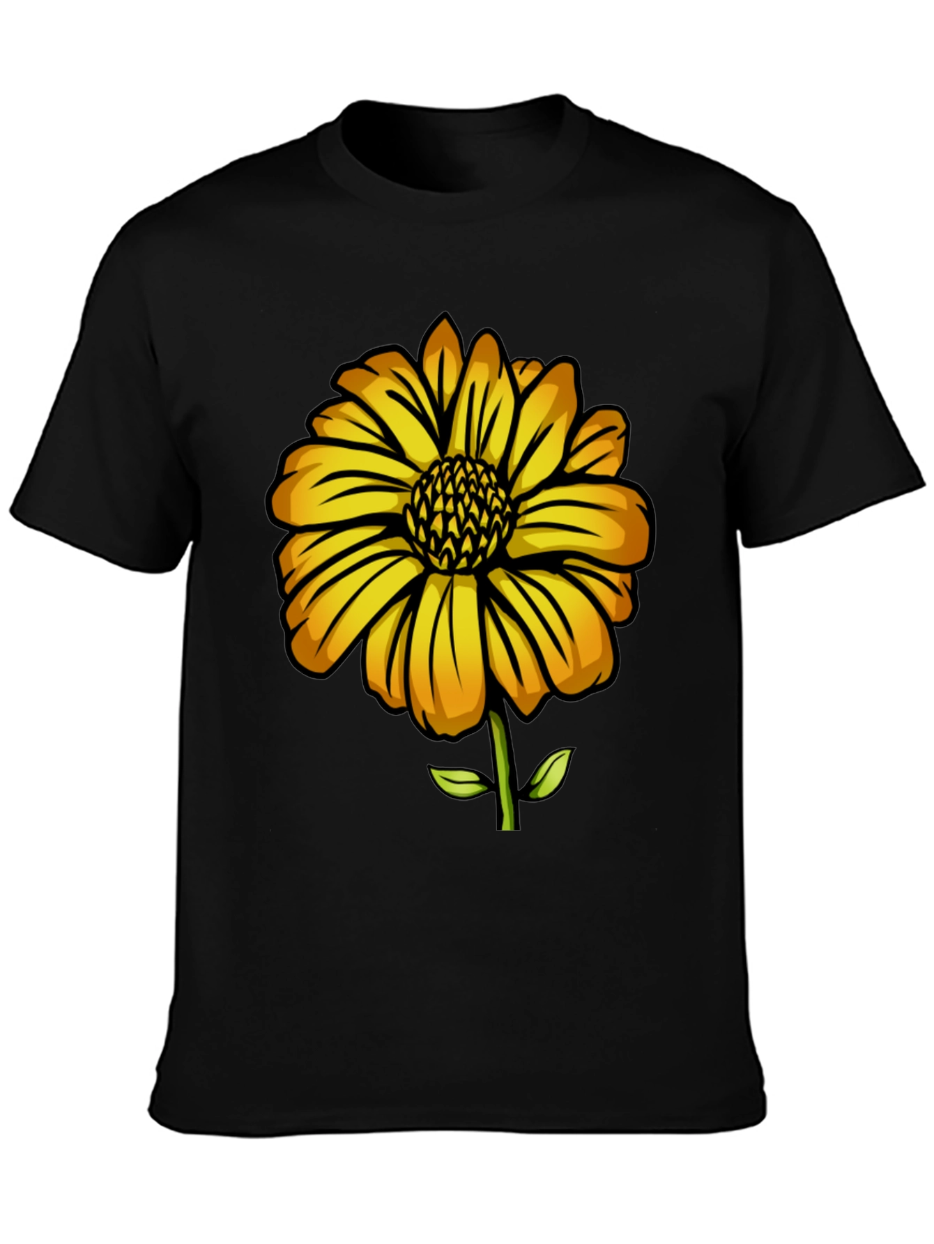 Sunflower Graphic Black T-Shirt