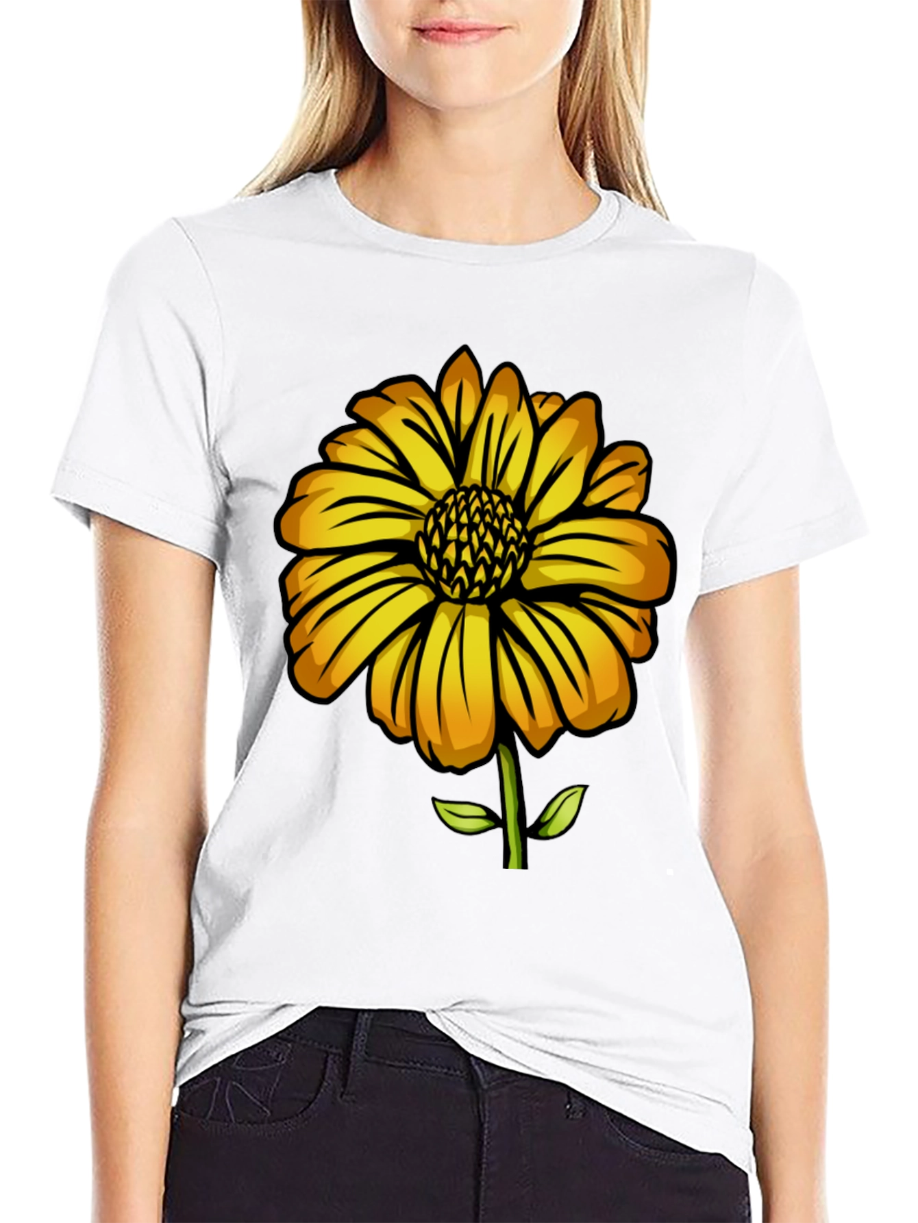 Sunflower Graphic Black T-Shirt