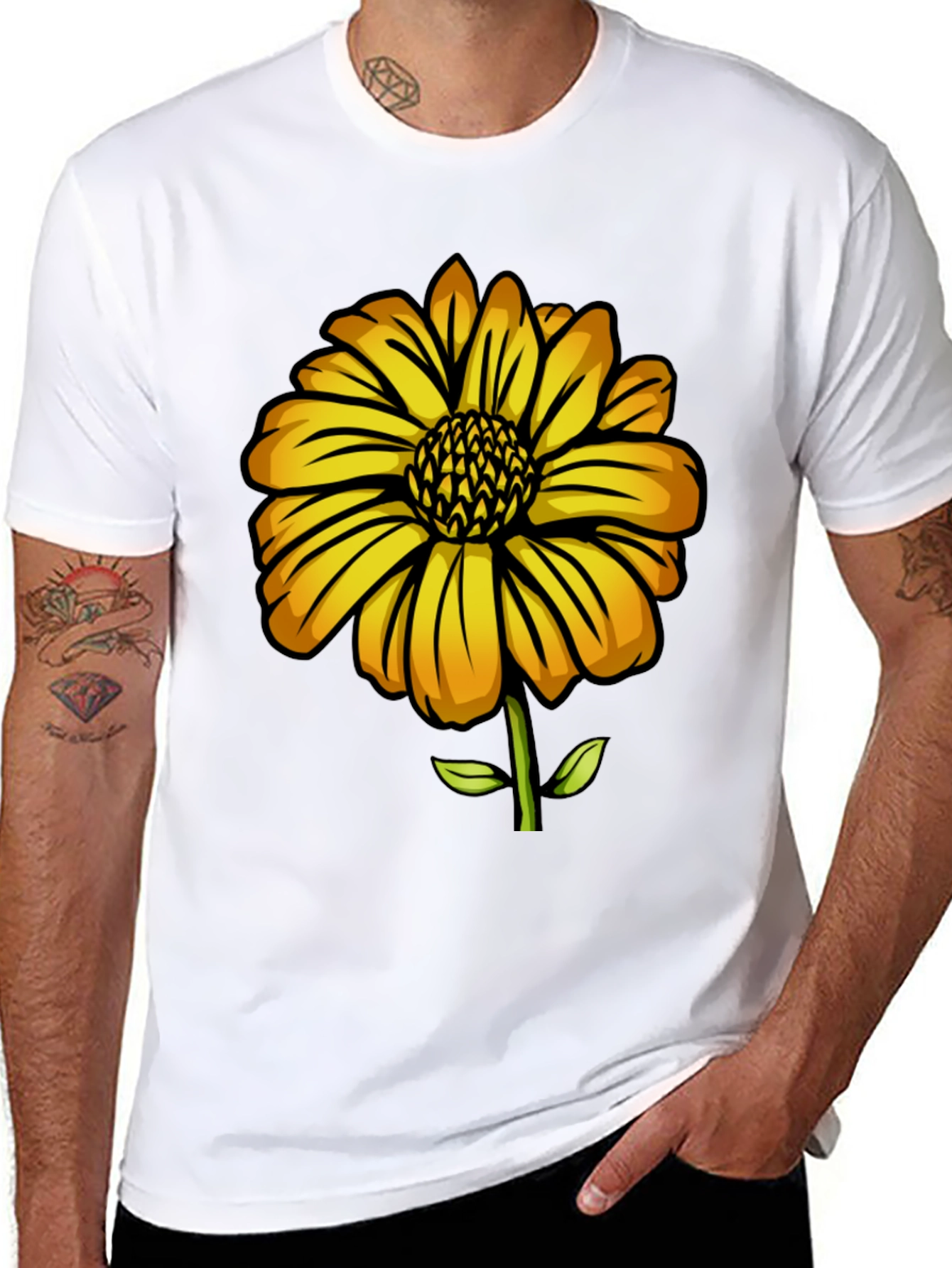 Sunflower Graphic Black T-Shirt