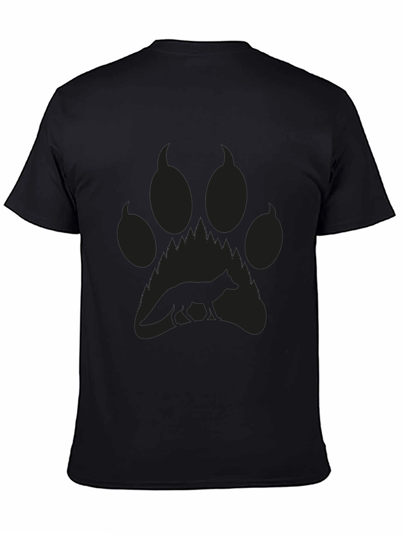 Fox Paw Print Graphic Tee - Nature Inspired