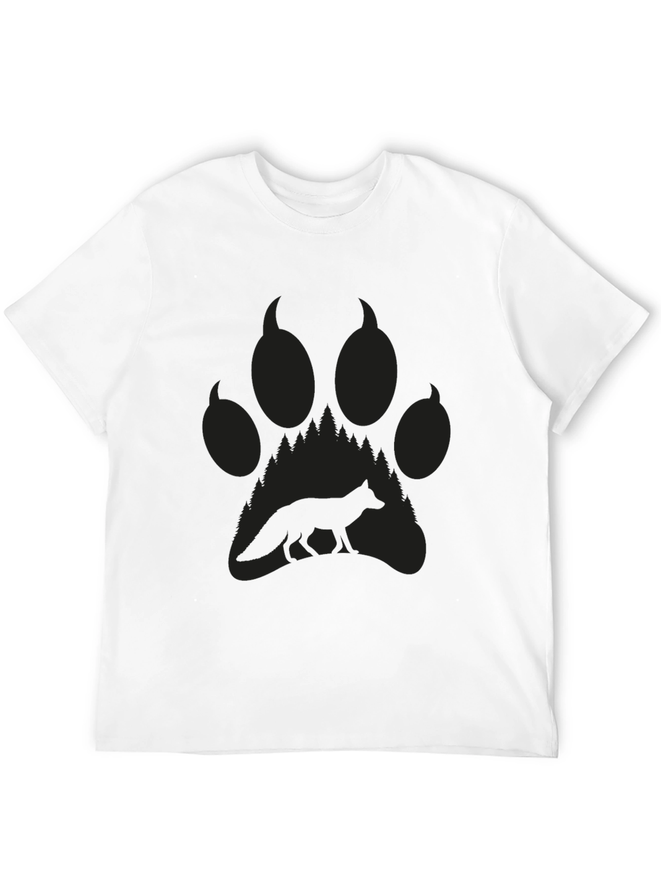 Fox Paw Print Graphic Tee - Nature Inspired