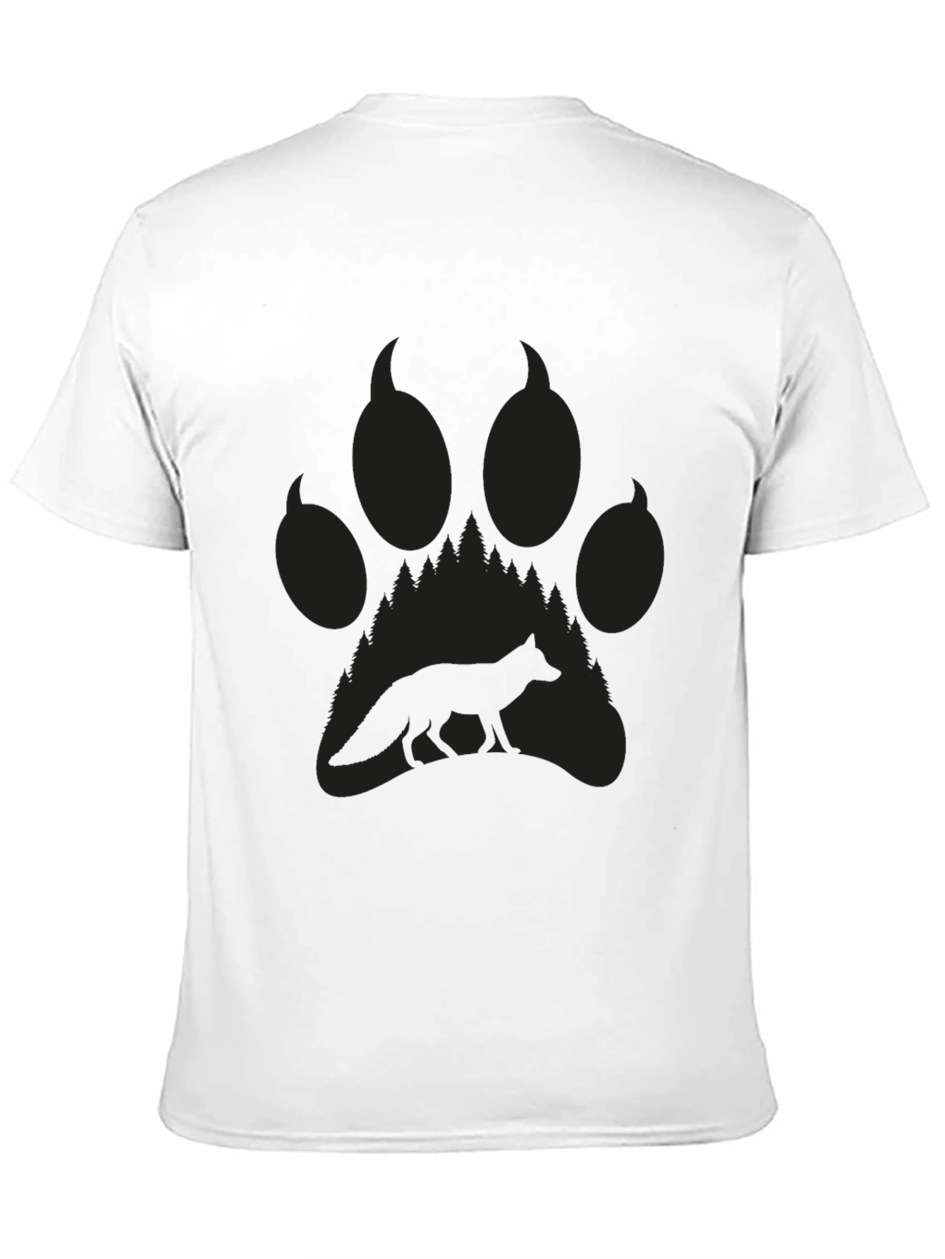 Fox Paw Print Graphic Tee - Nature Inspired