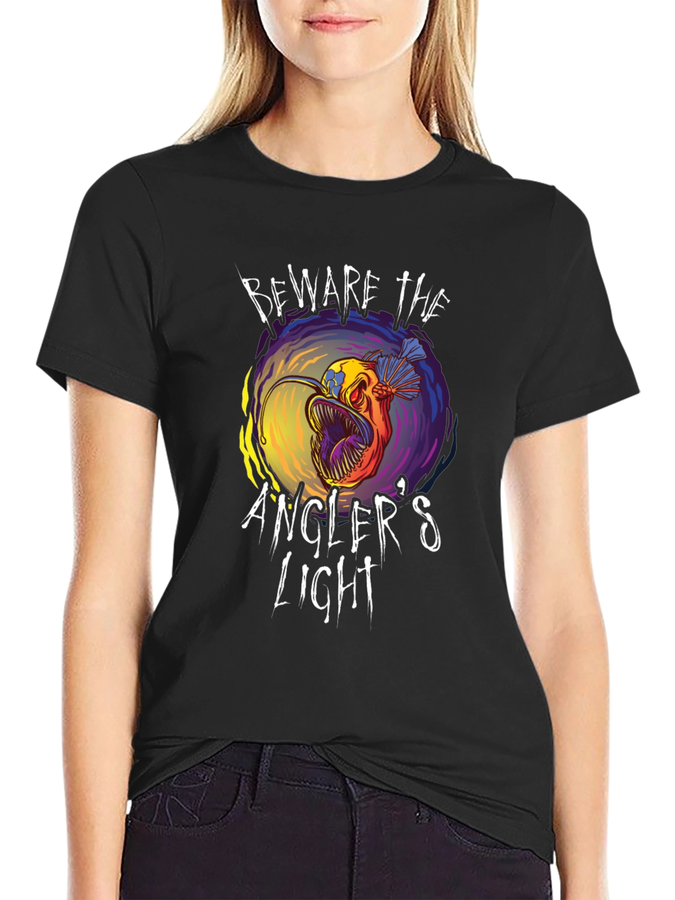 Beware Anglers Light T-Shirt - Unique Fish Graphic