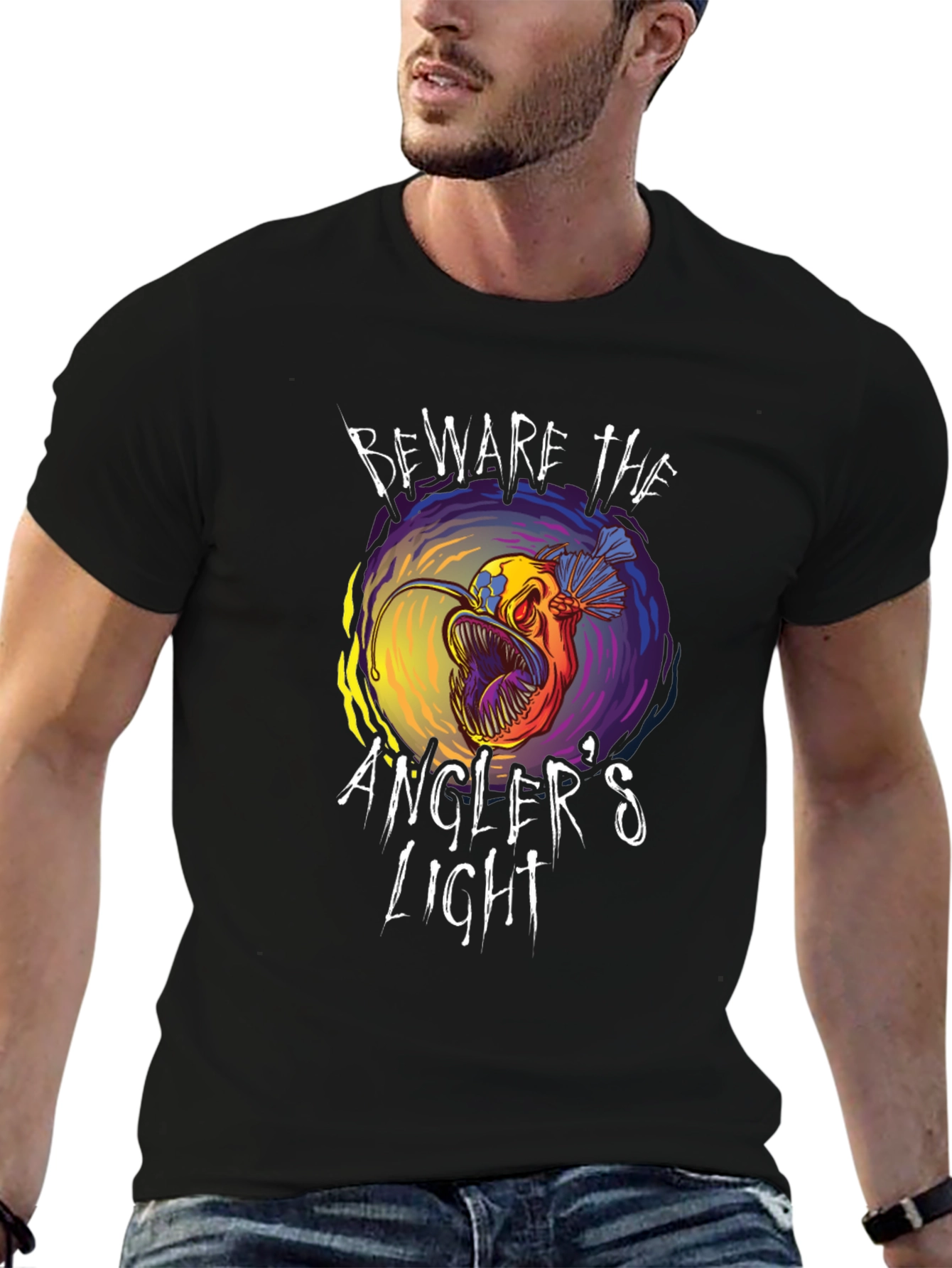 Beware Anglers Light T-Shirt - Unique Fish Graphic