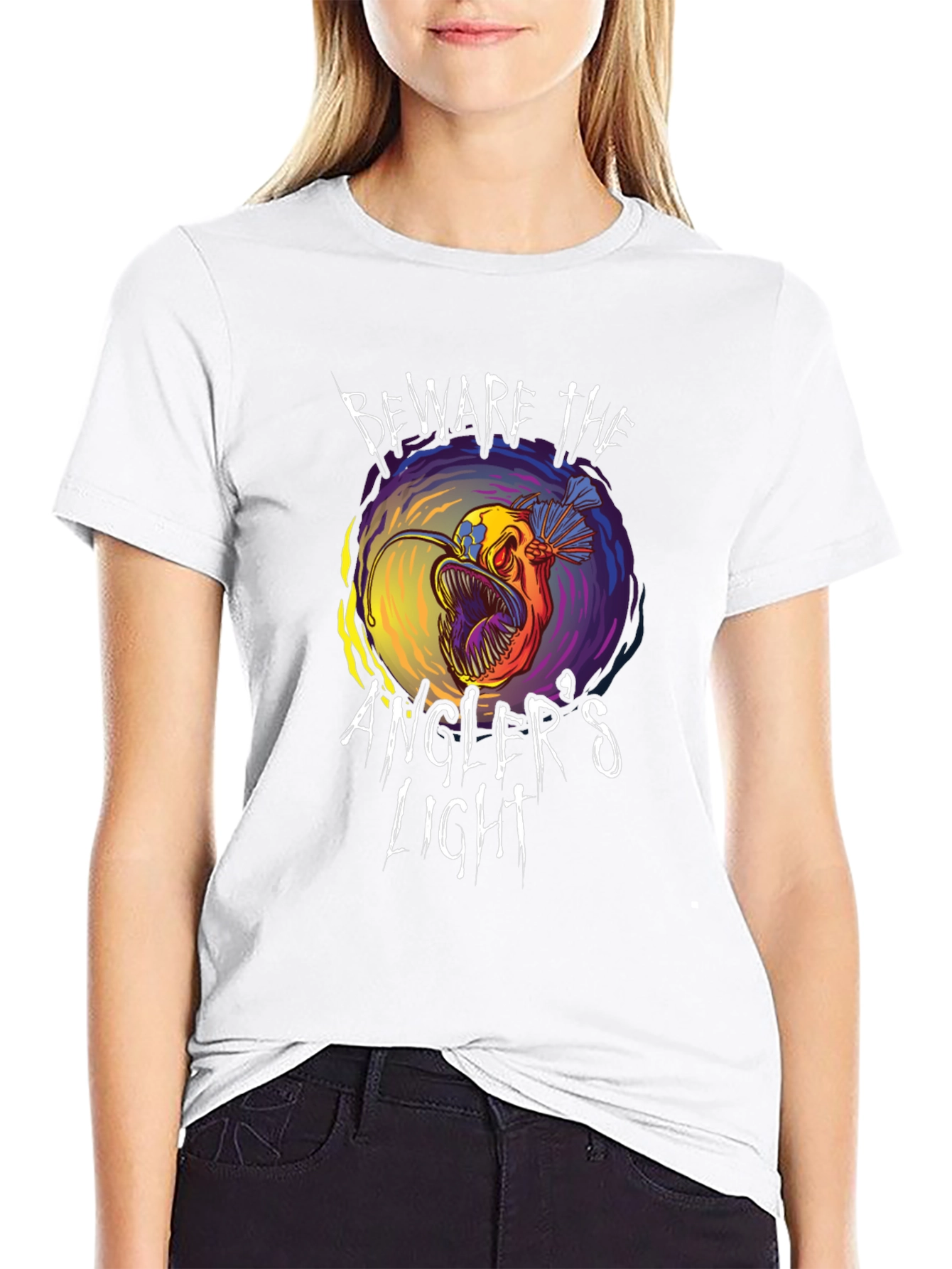 Beware Anglers Light T-Shirt - Unique Fish Graphic
