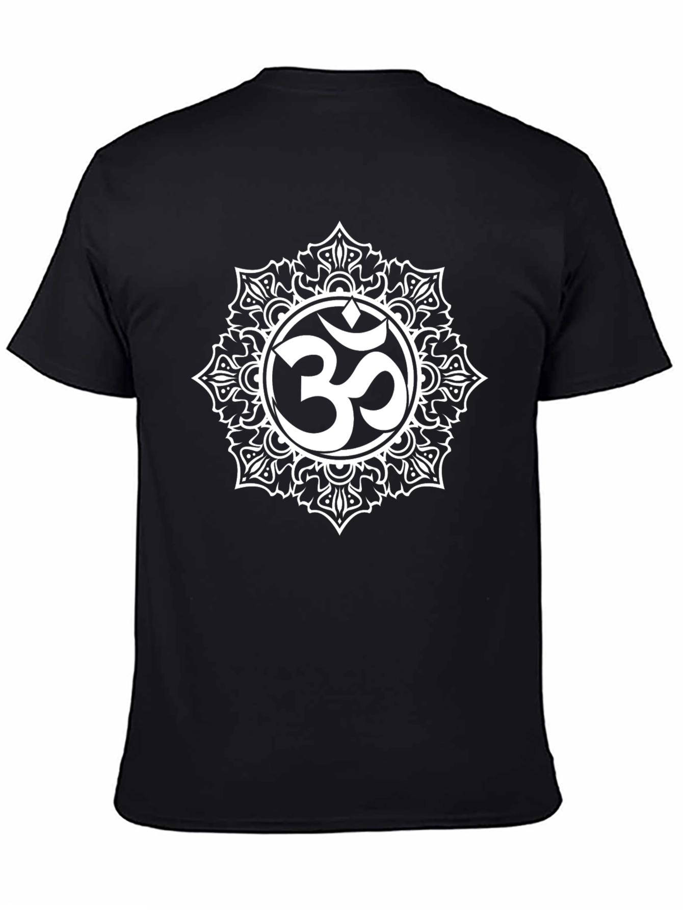 Om Mandala Graphic Tee - Black Cotton Blend Shirt
