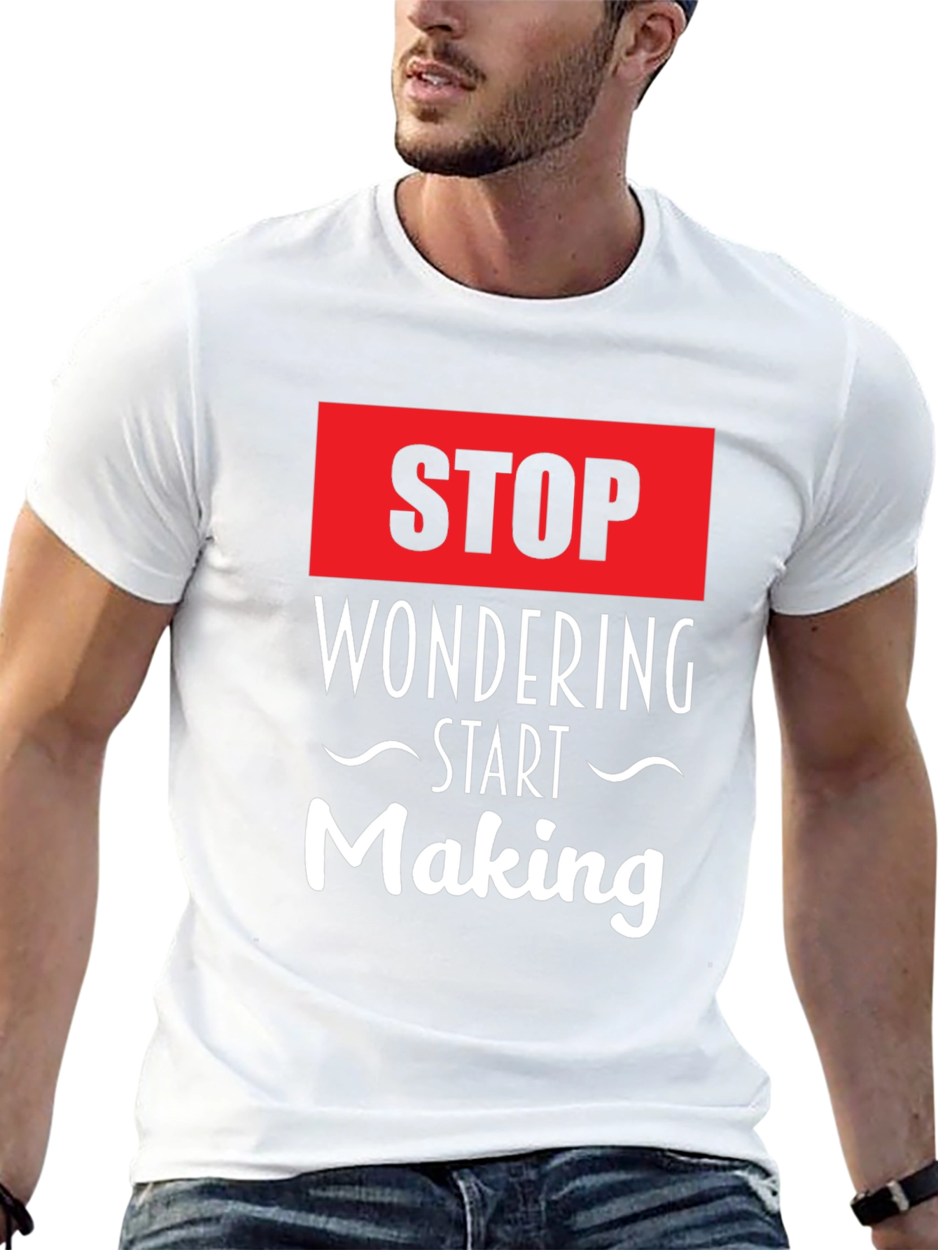 Stop Wondering Start Making Black Graphic Tee