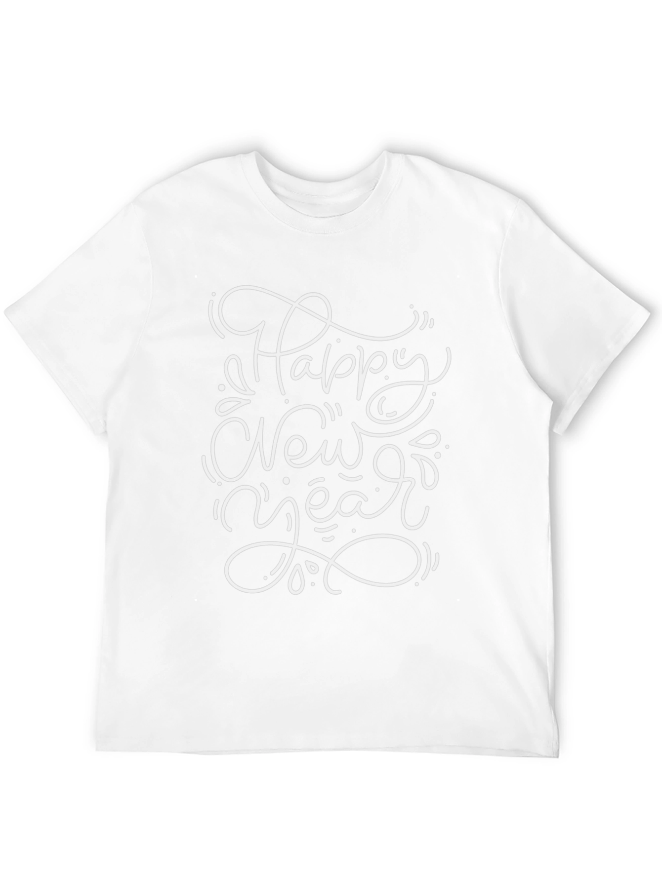 Happy New Year Graphic Black T-Shirt