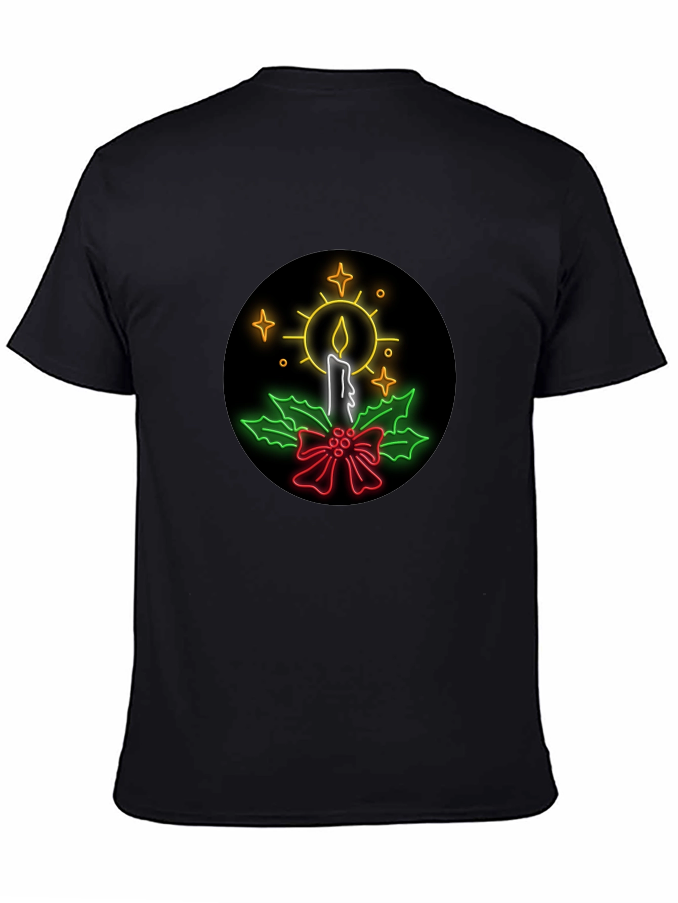 Neon Candle Christmas T-Shirt