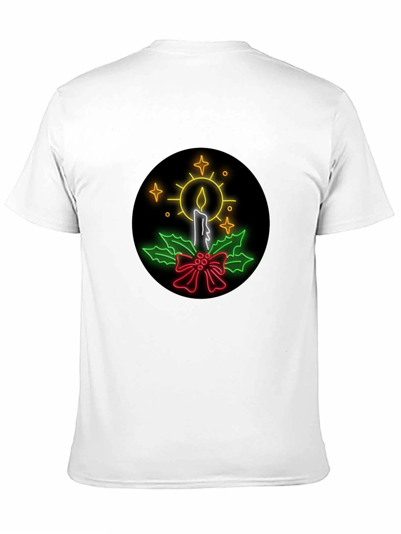 Neon Candle Christmas T-Shirt