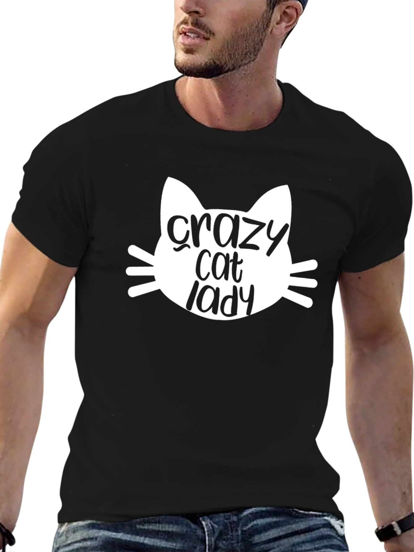Crazy Cat Lady Graphic Tee - Unisex Black T-Shirt