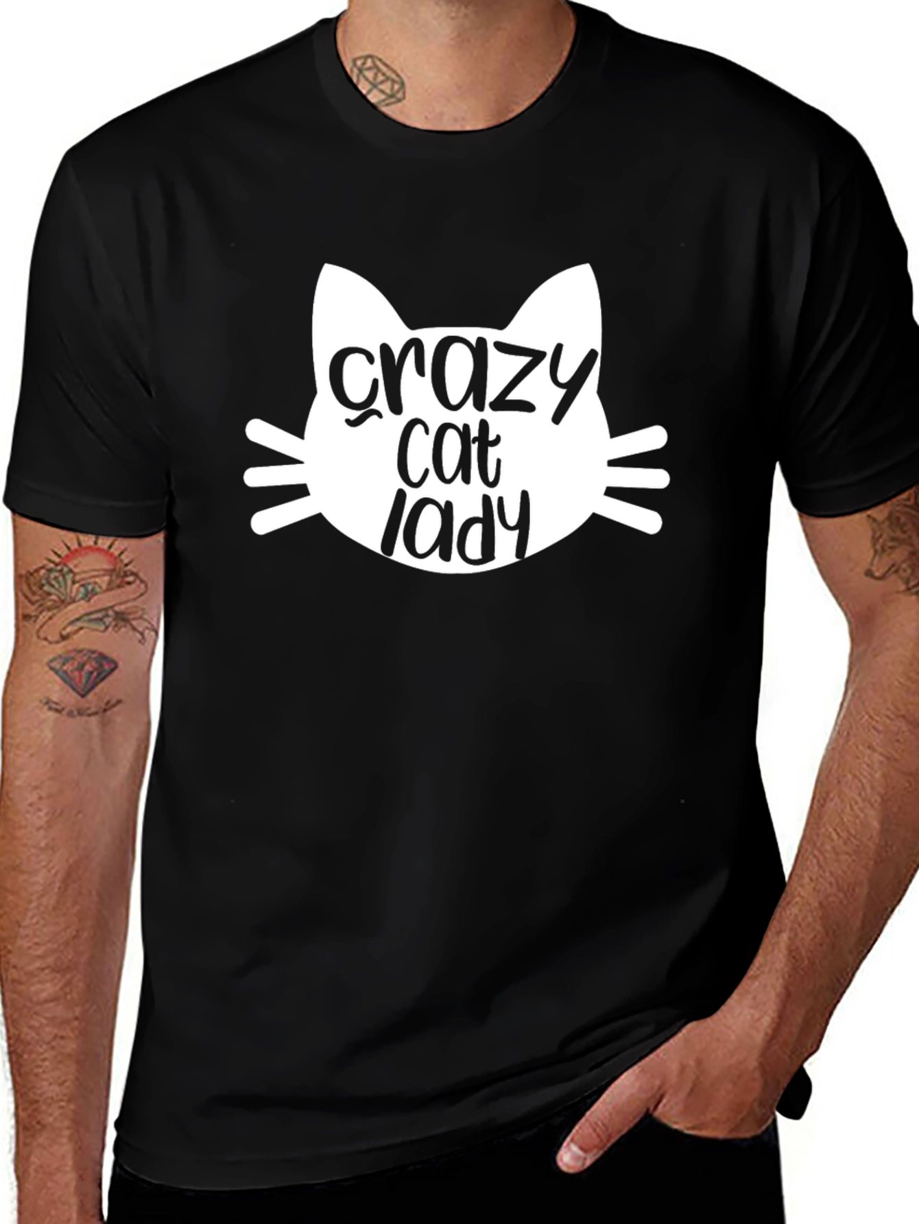 Crazy Cat Lady Graphic Tee - Unisex Black T-Shirt