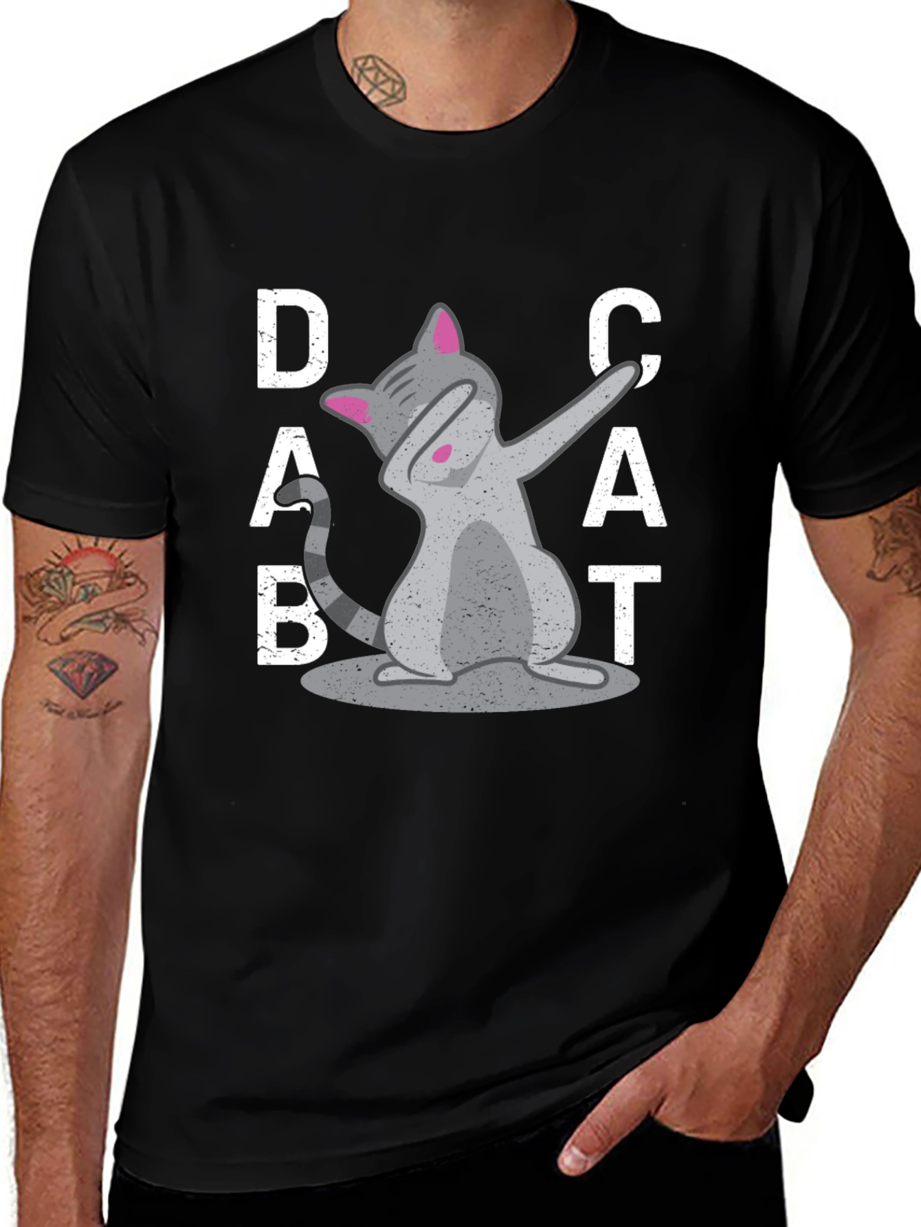 Dab Cat Graphic Tee - Cool Kitten T-Shirt