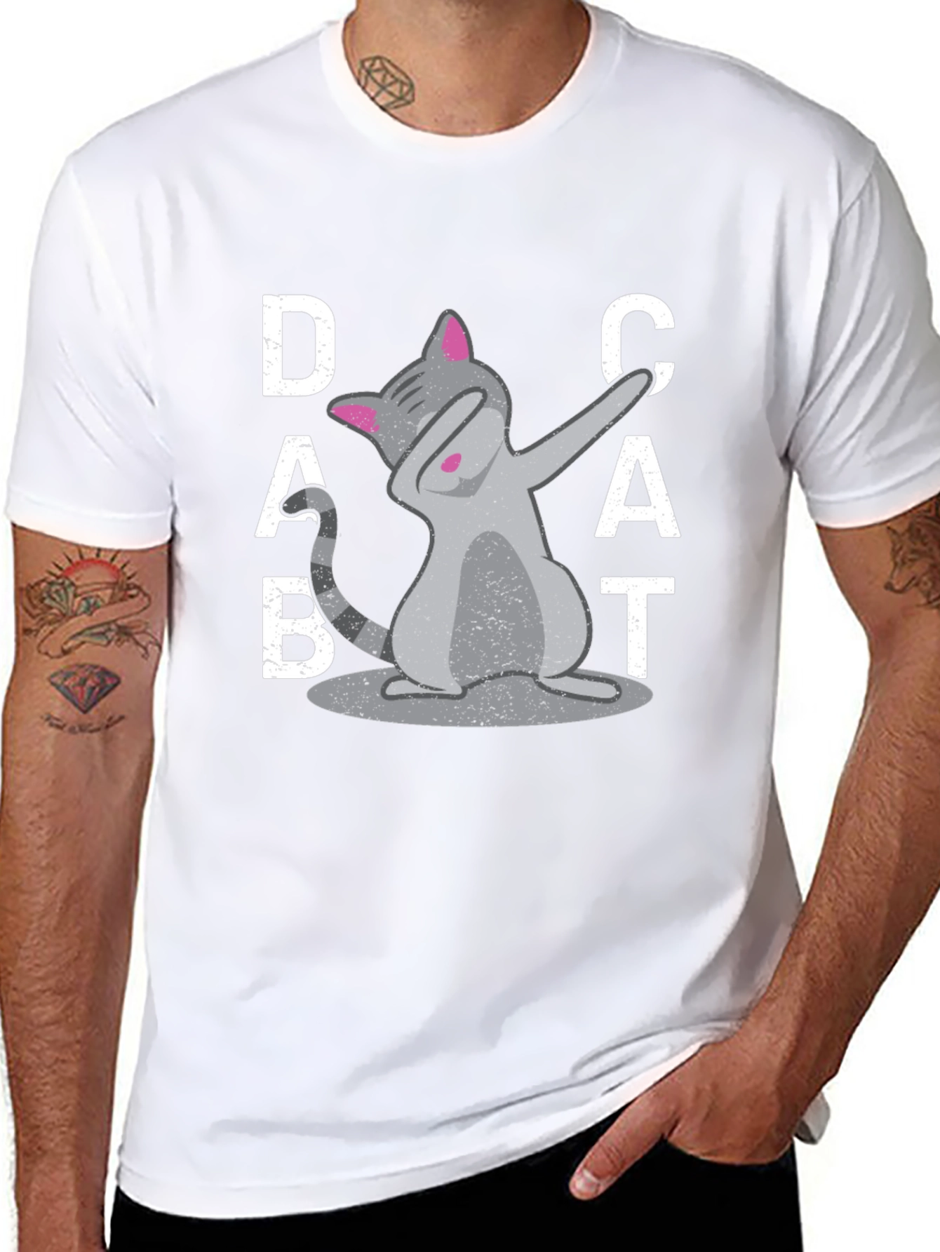 Dab Cat Graphic Tee - Cool Kitten T-Shirt