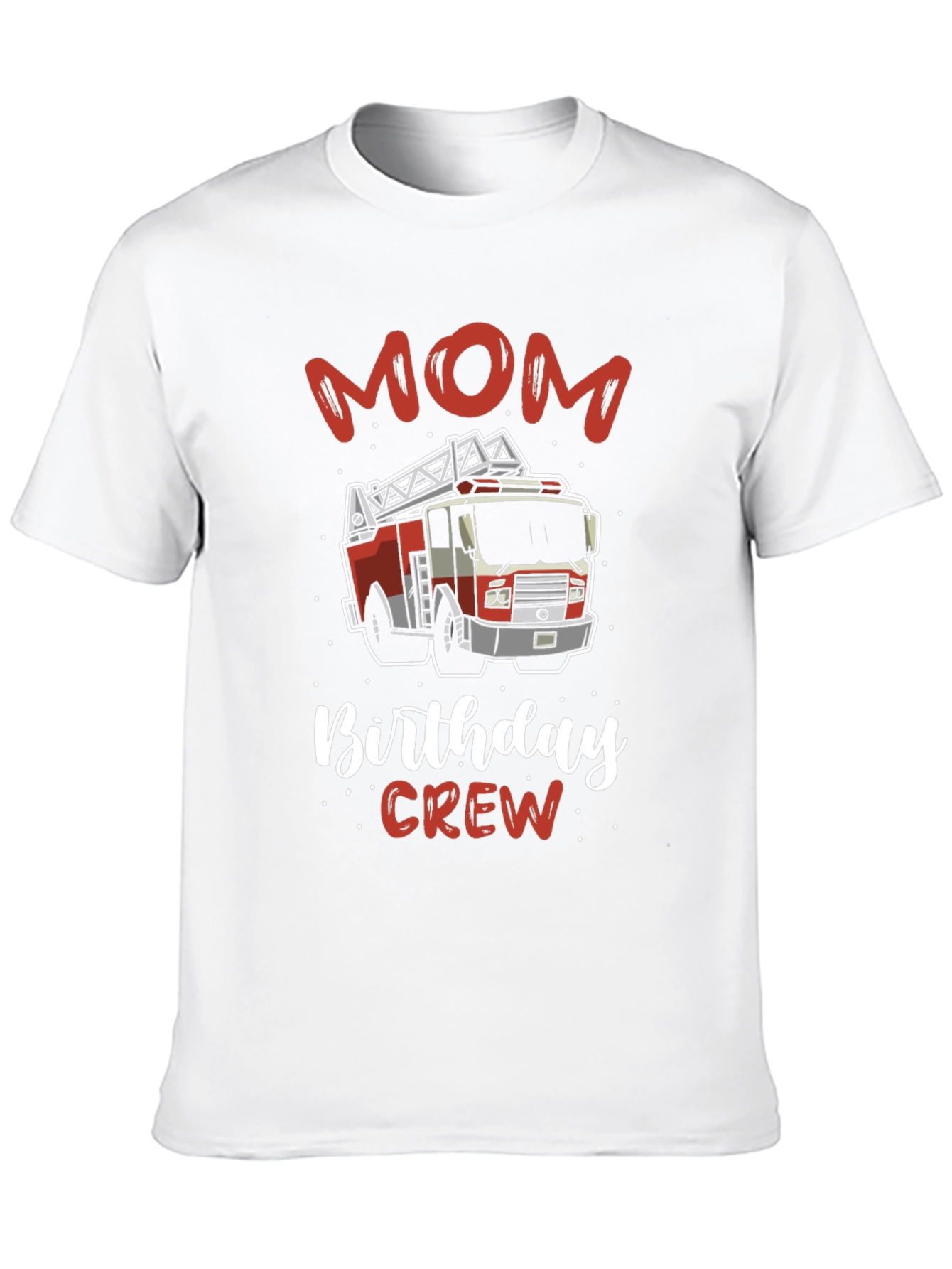Mom Birthday Crew Firetruck Graphic T-Shirt