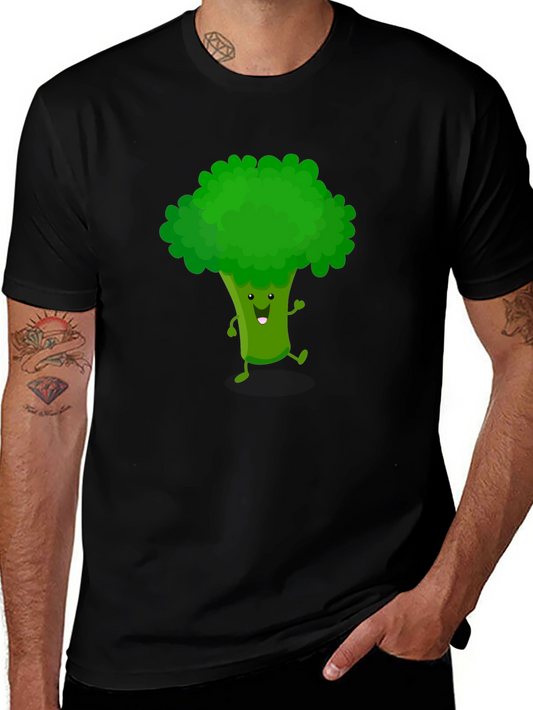 Funny Broccoli Cartoon Graphic T-Shirt