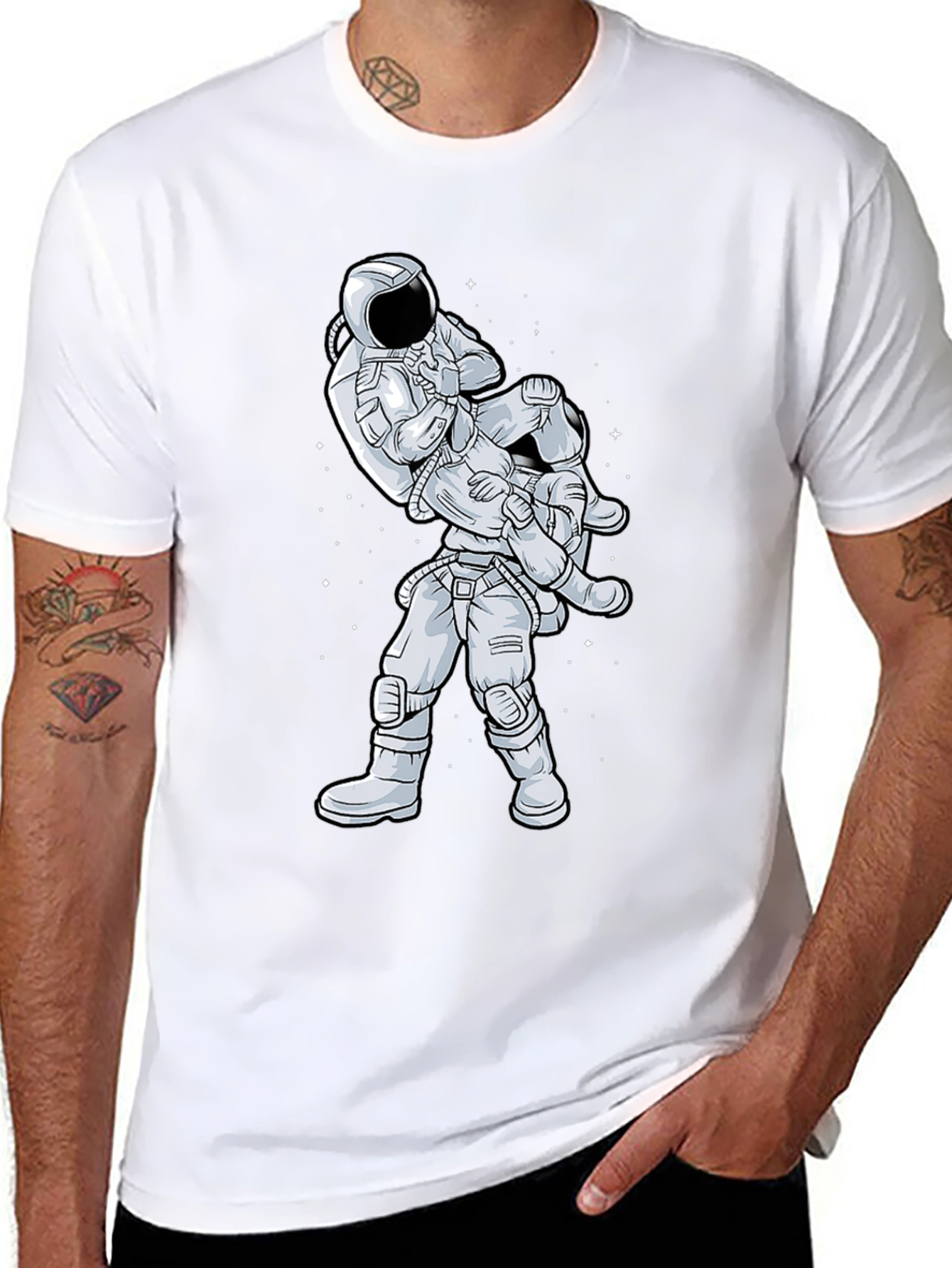 Astronaut Jiu Jitsu Black T-Shirt