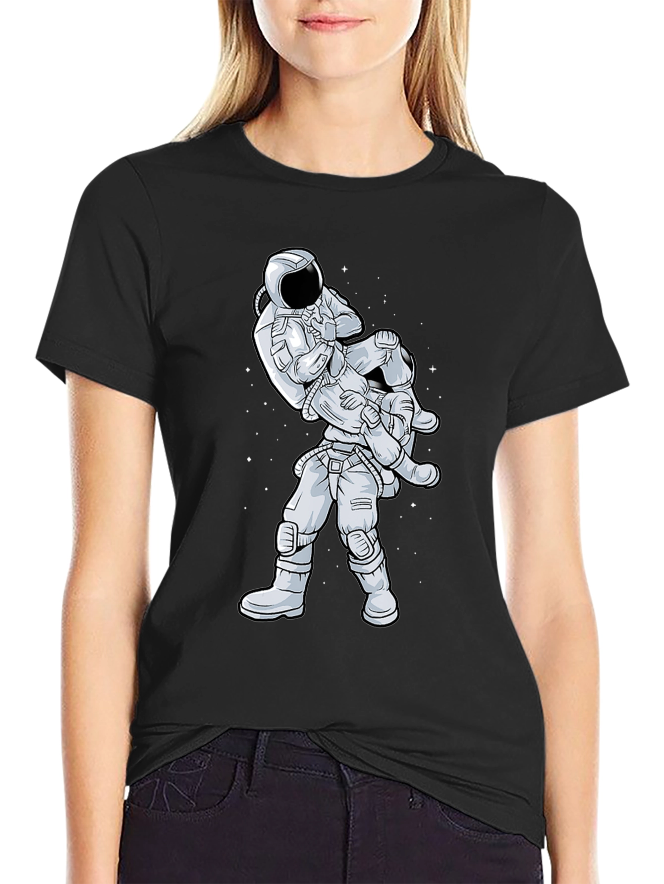 Astronaut Jiu Jitsu Black T-Shirt