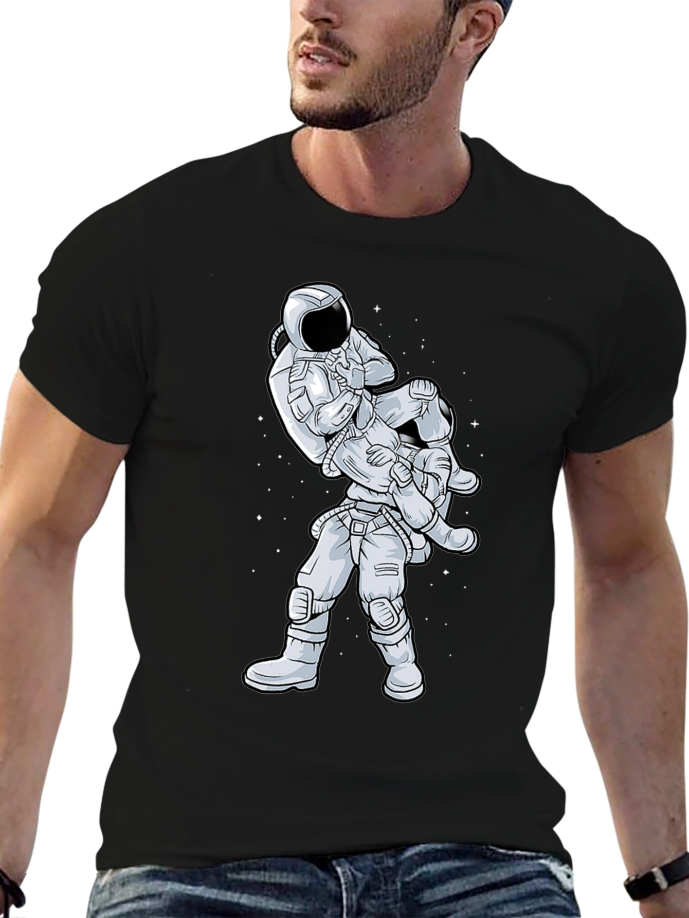 Astronaut Jiu Jitsu Black T-Shirt