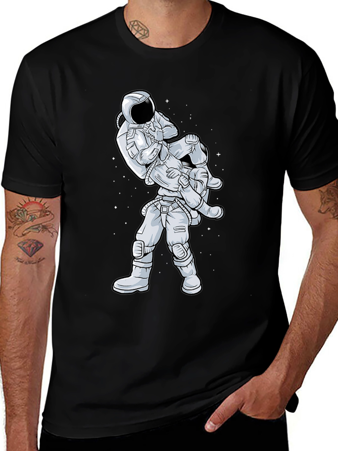 Astronaut Jiu Jitsu Black T-Shirt