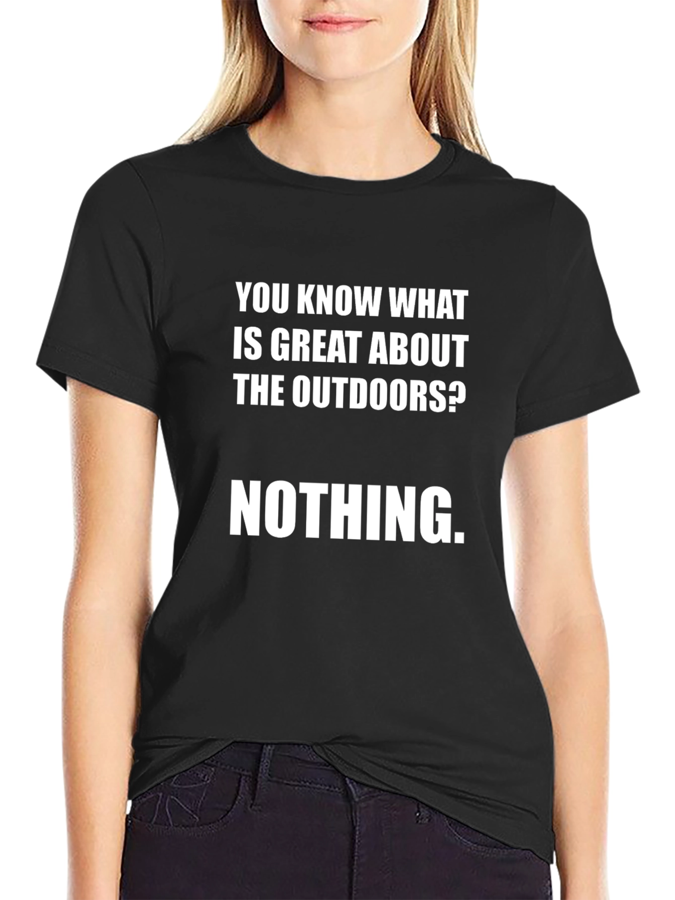 Funny Anti Outdoors Graphic T-Shirt