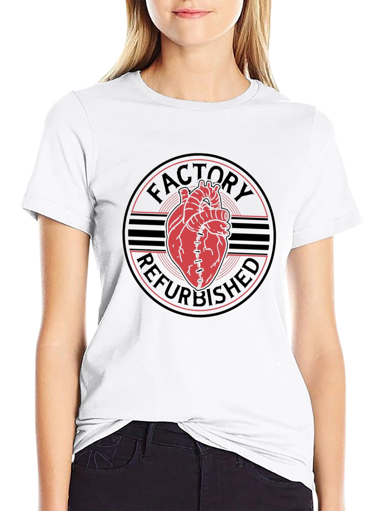 Factory Refurbished Heart Graphic T-Shirt