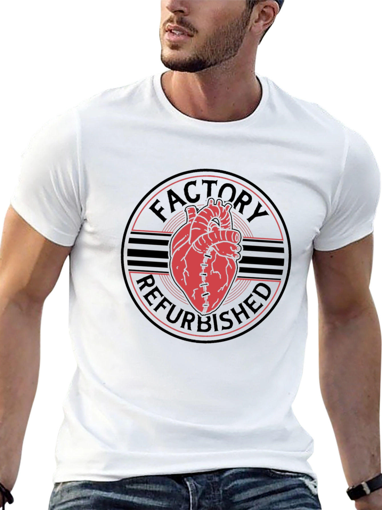 Factory Refurbished Heart Graphic T-Shirt
