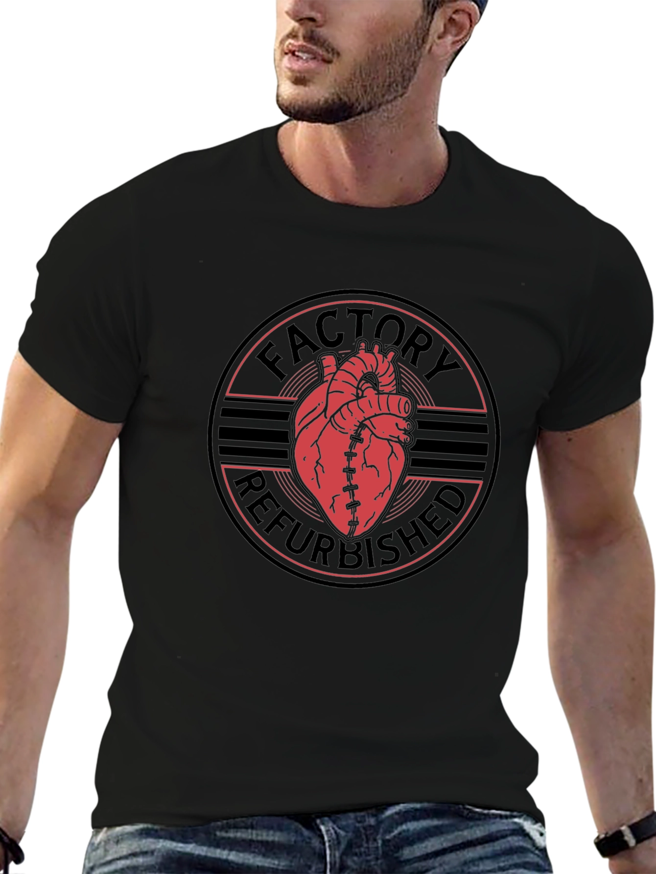 Factory Refurbished Heart Graphic T-Shirt