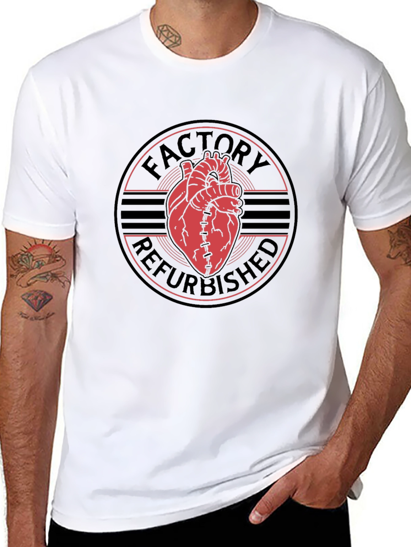 Factory Refurbished Heart Graphic T-Shirt