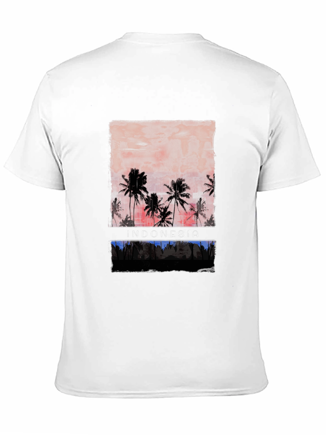 Indonesia Palm Tree Graphic Tee - Black