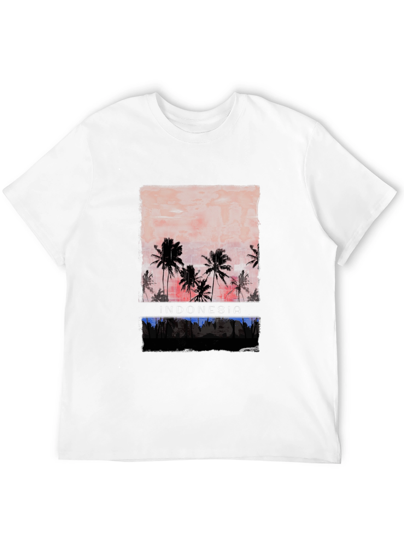 Indonesia Palm Tree Graphic Tee - Black