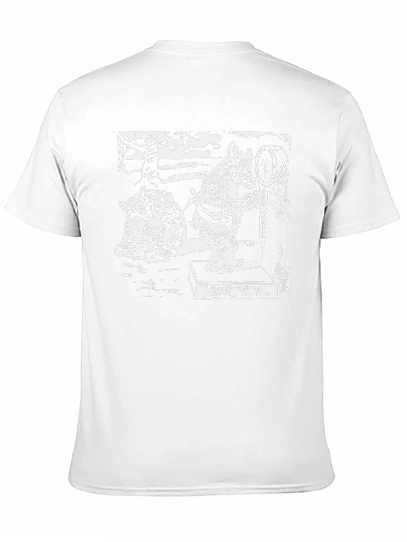Black T-Shirt with Boar Weighing Drawing