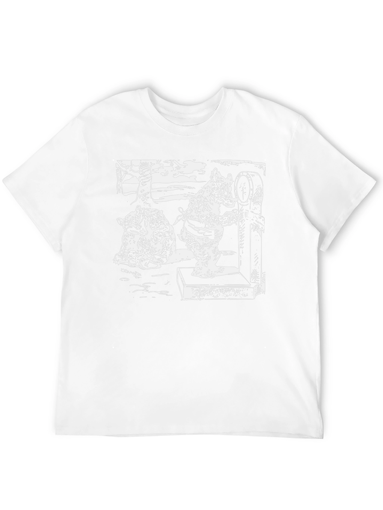 Black T-Shirt with Boar Weighing Drawing