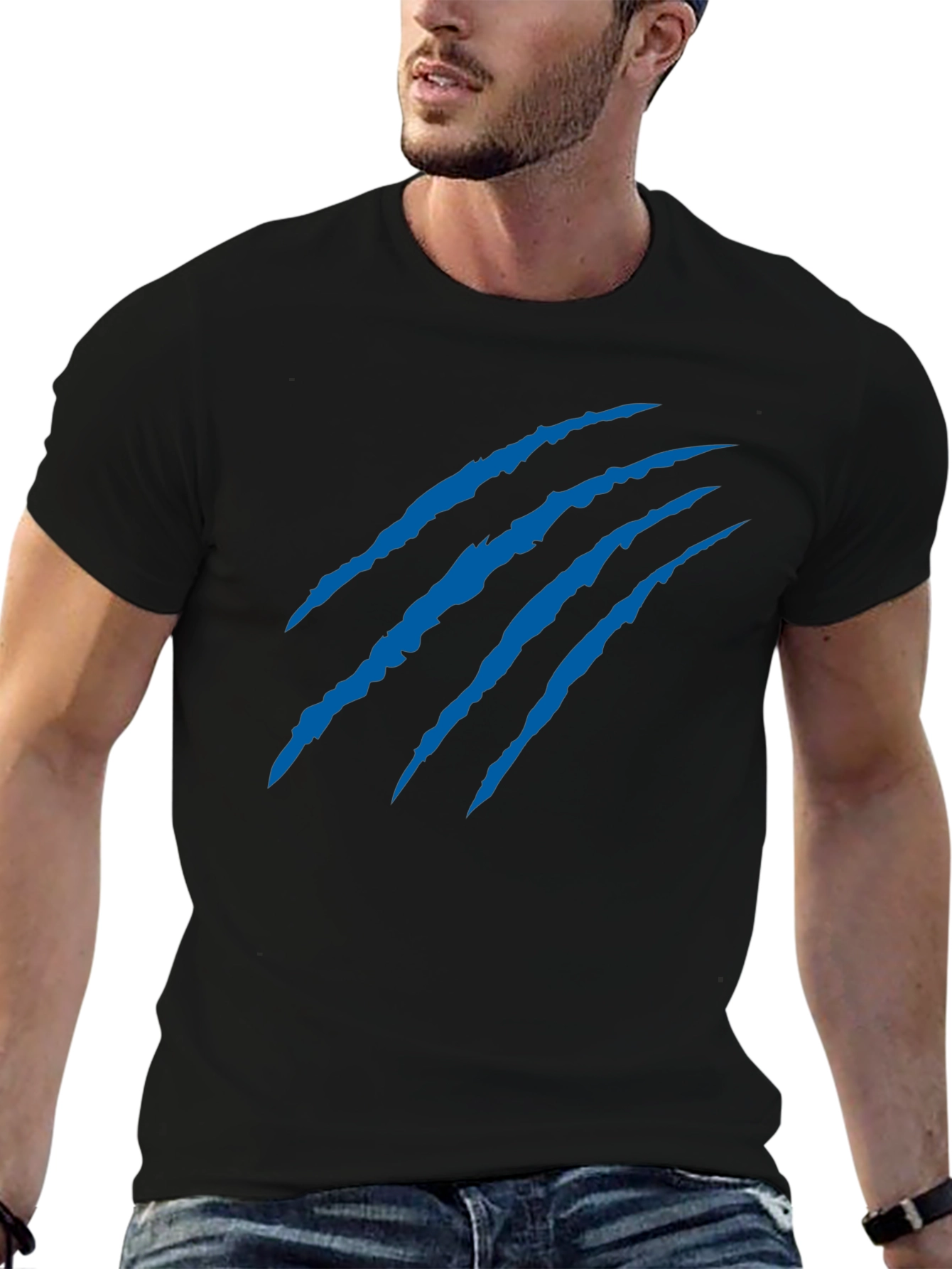 Mens Black Claw Mark Graphic Tee