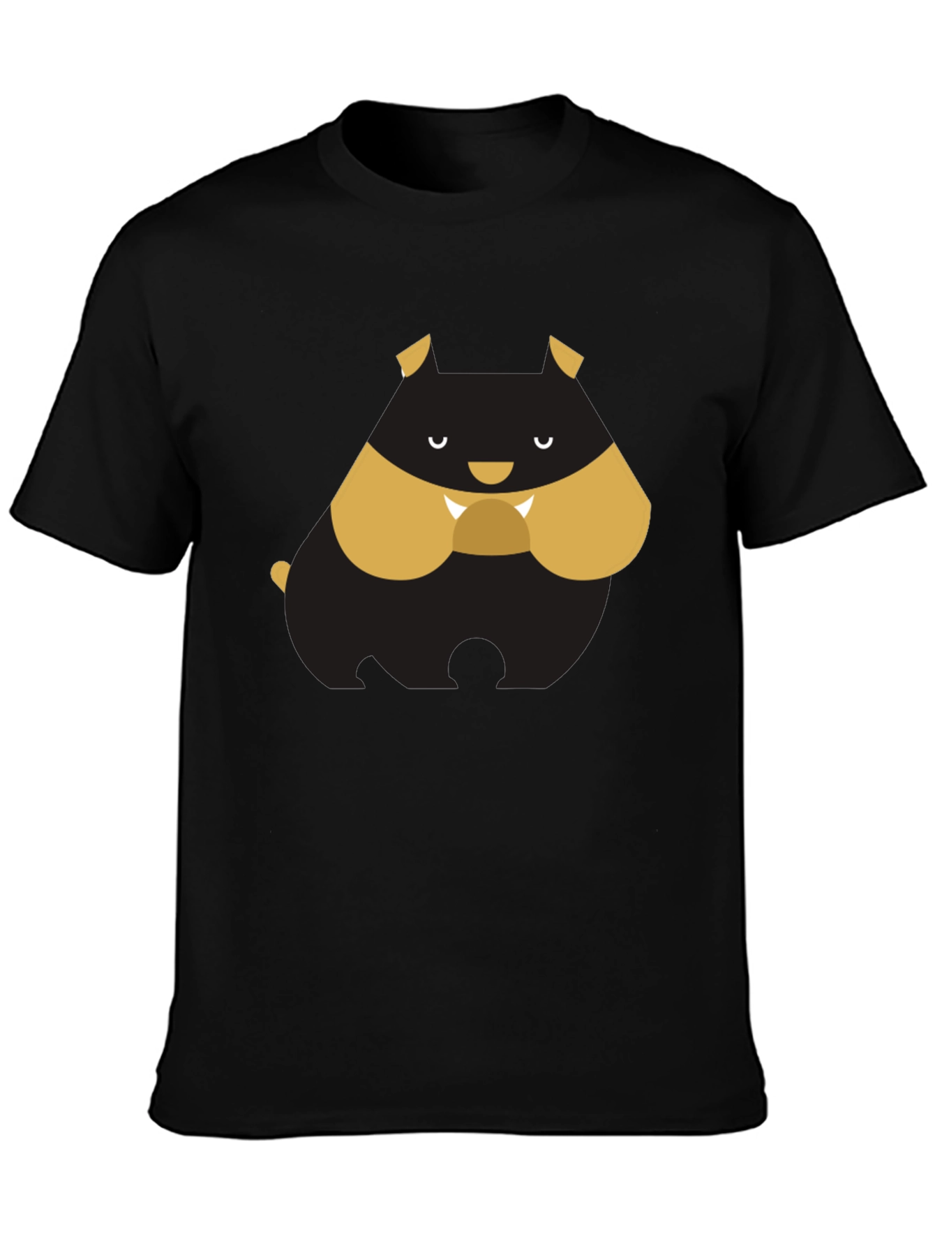 Cartoon Bulldog Graphic Tee - Black T-Shirt