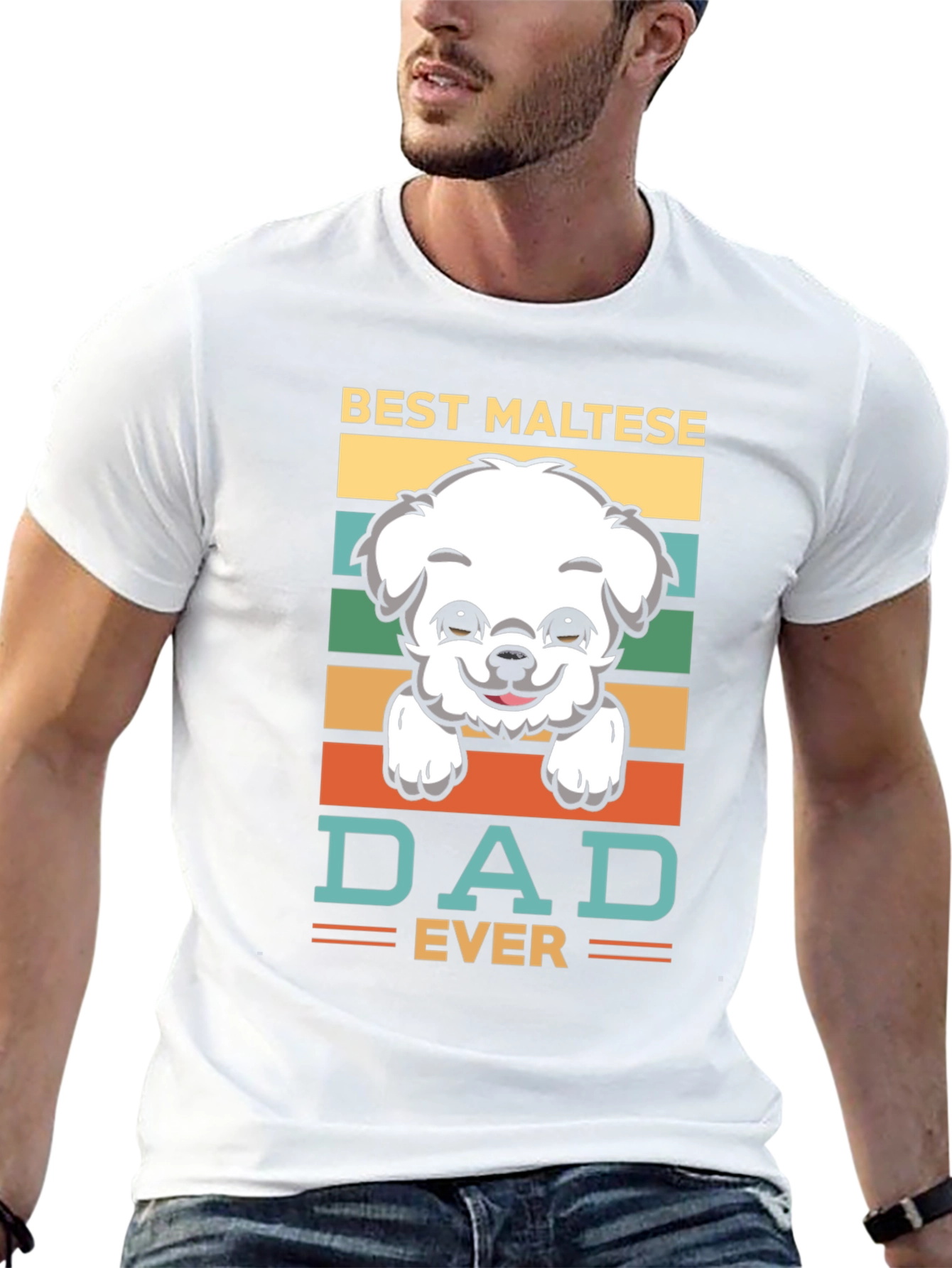Best Maltese Dad Ever T-Shirt - Dog Lover Tee