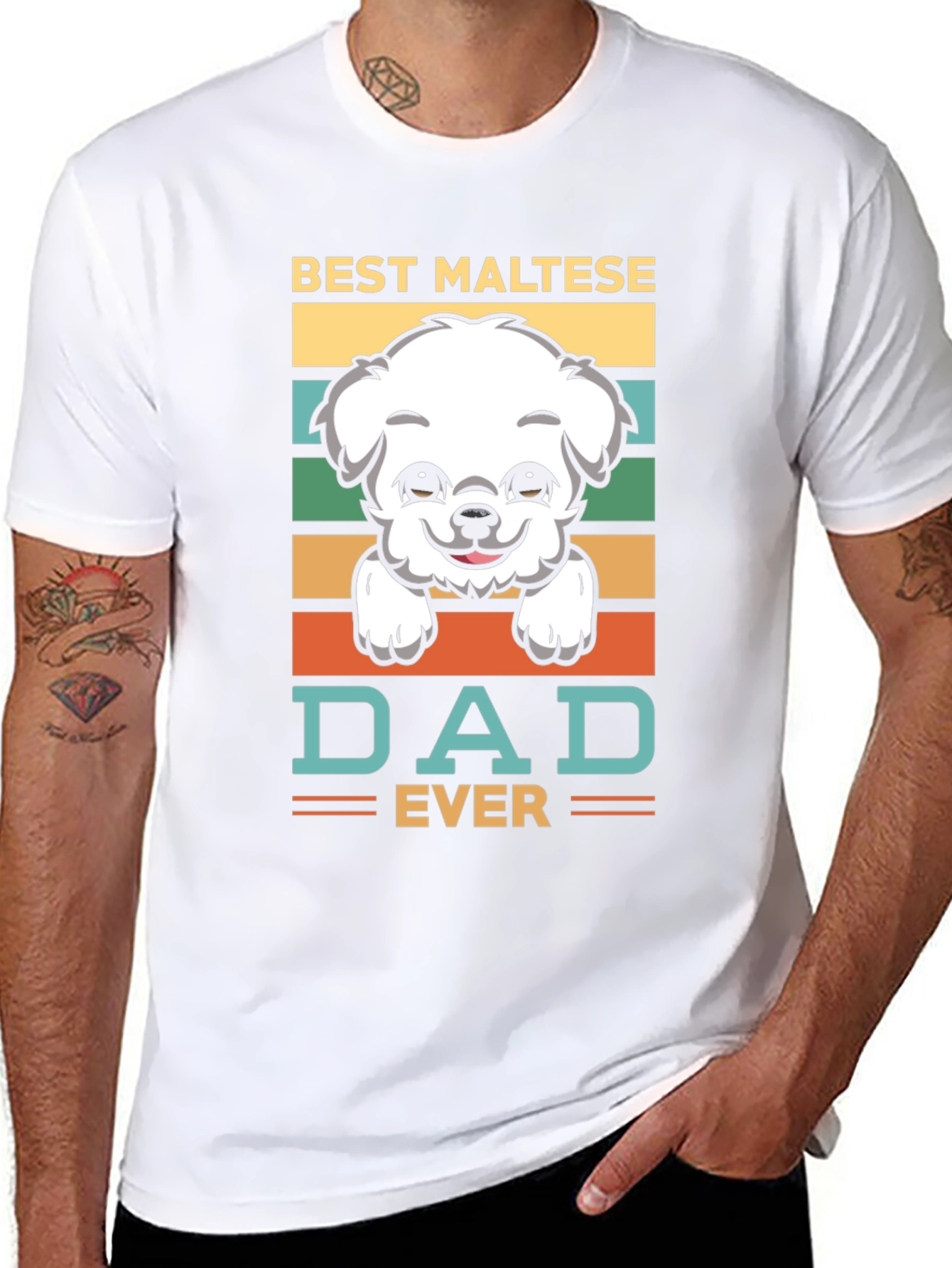 Best Maltese Dad Ever T-Shirt - Dog Lover Tee