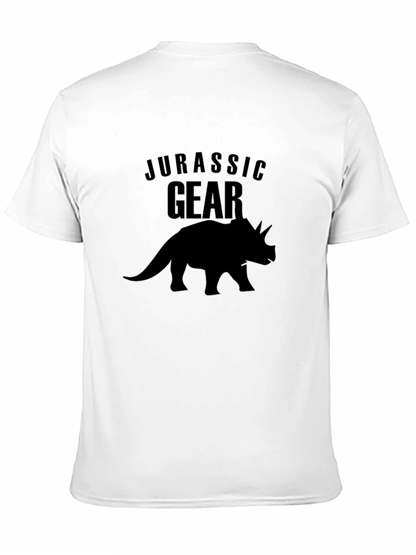 Jurassic Gear Triceratops Black T-Shirt