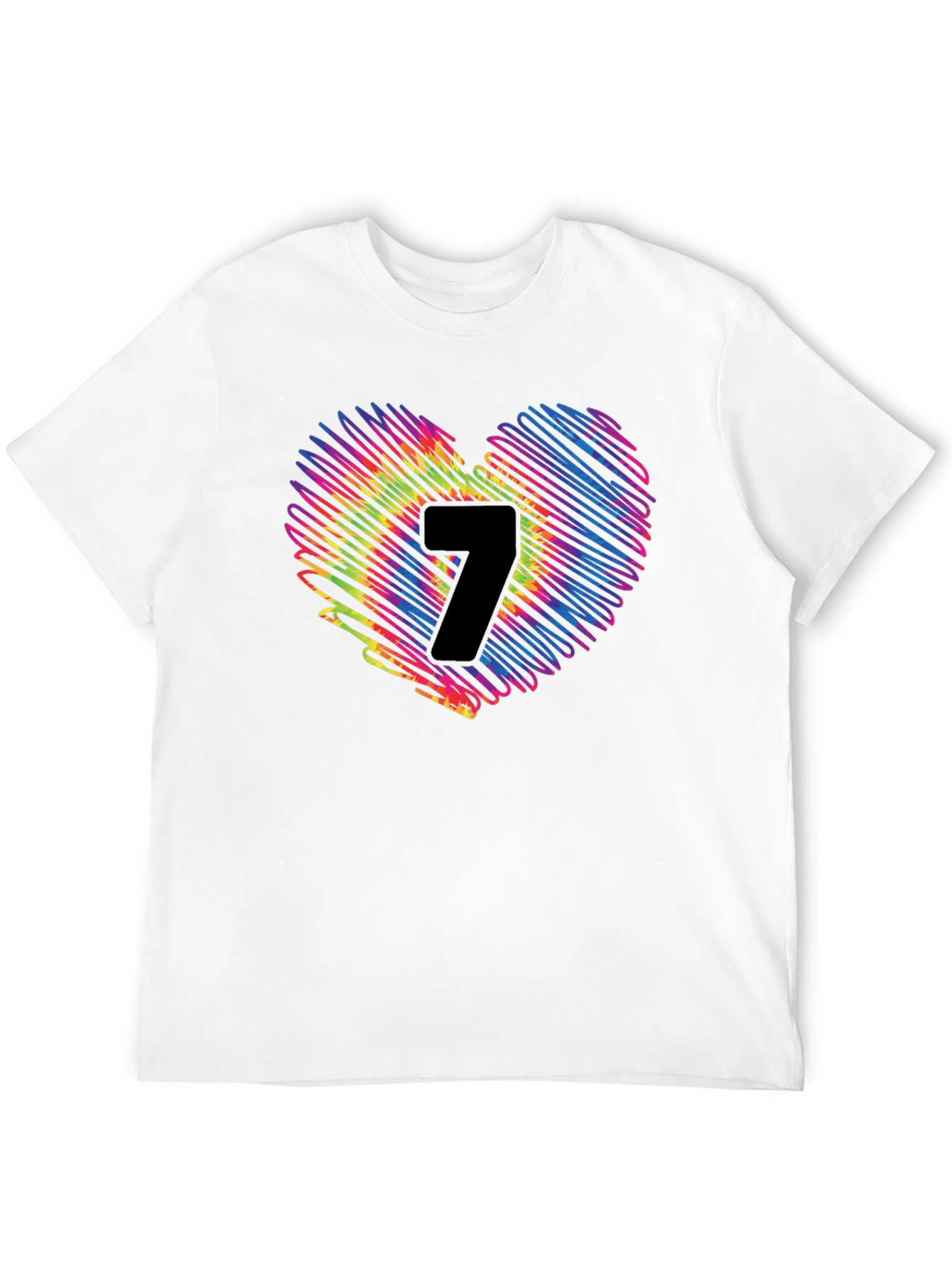 Heart 7 Graphic Tee - Casual Black T-Shirt