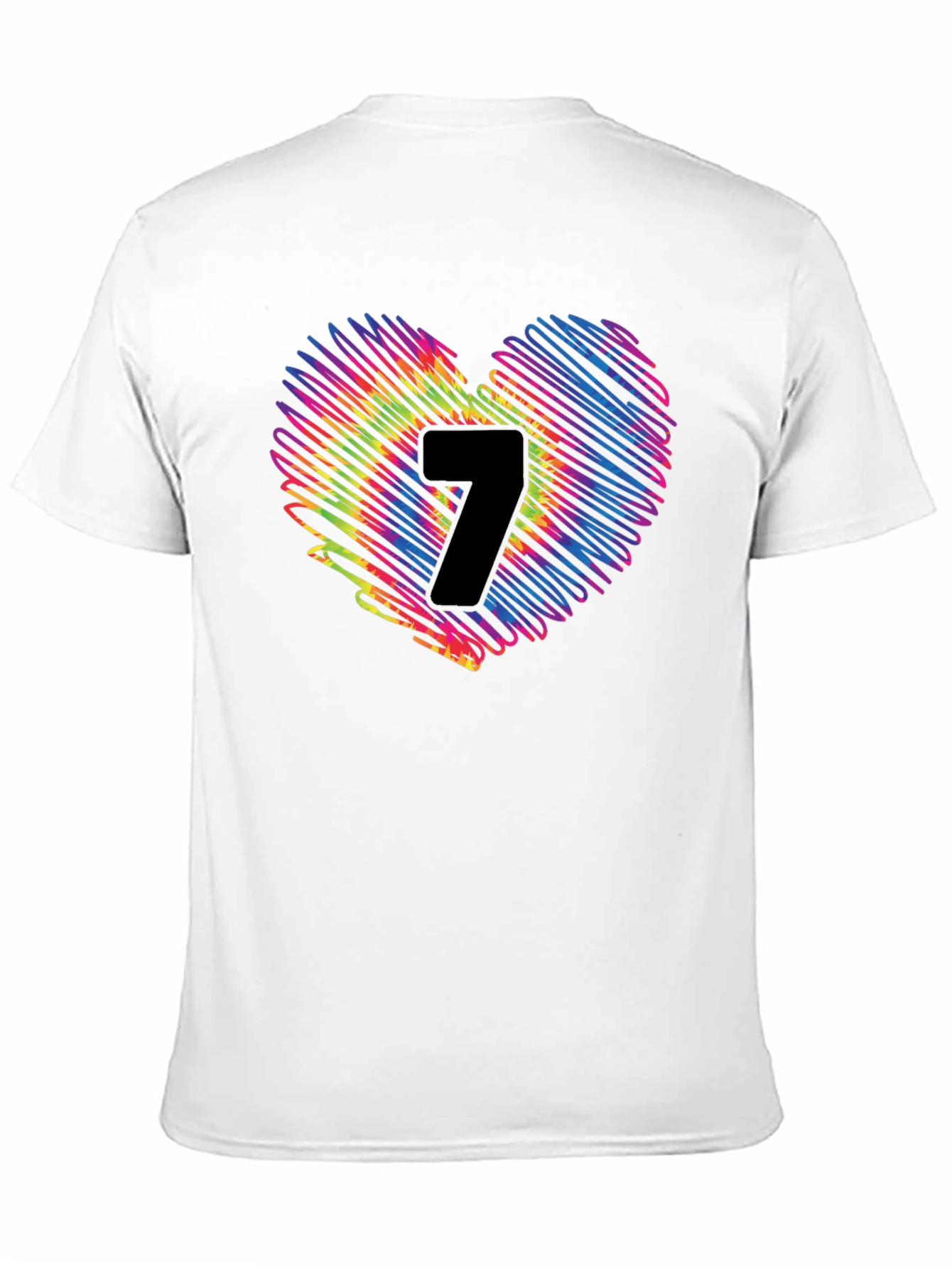 Heart 7 Graphic Tee - Casual Black T-Shirt