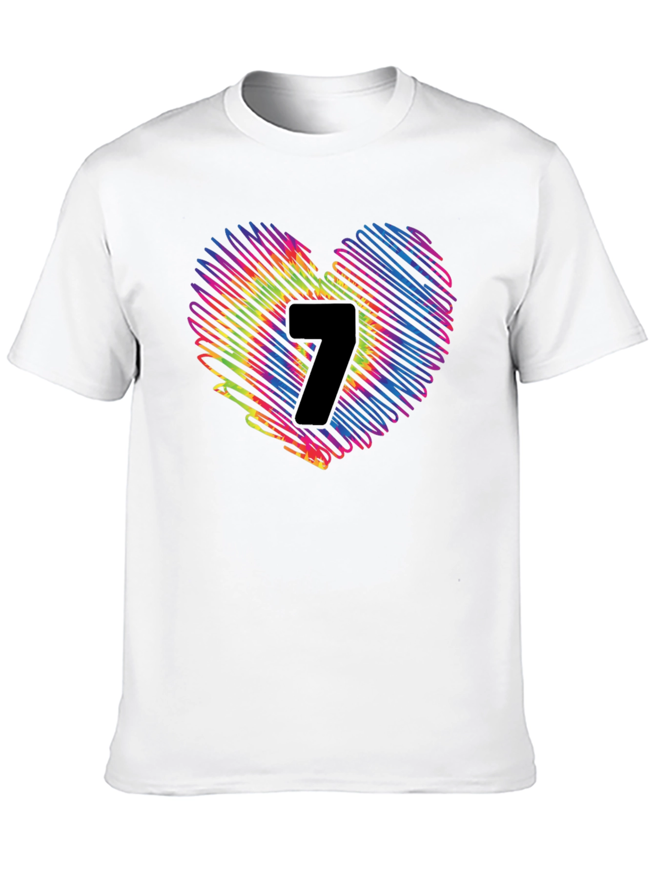 Heart 7 Graphic Tee - Casual Black T-Shirt