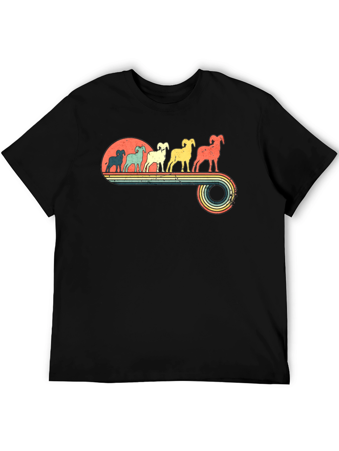 Retro Ram Graphic Tee - Mens Black T-Shirt