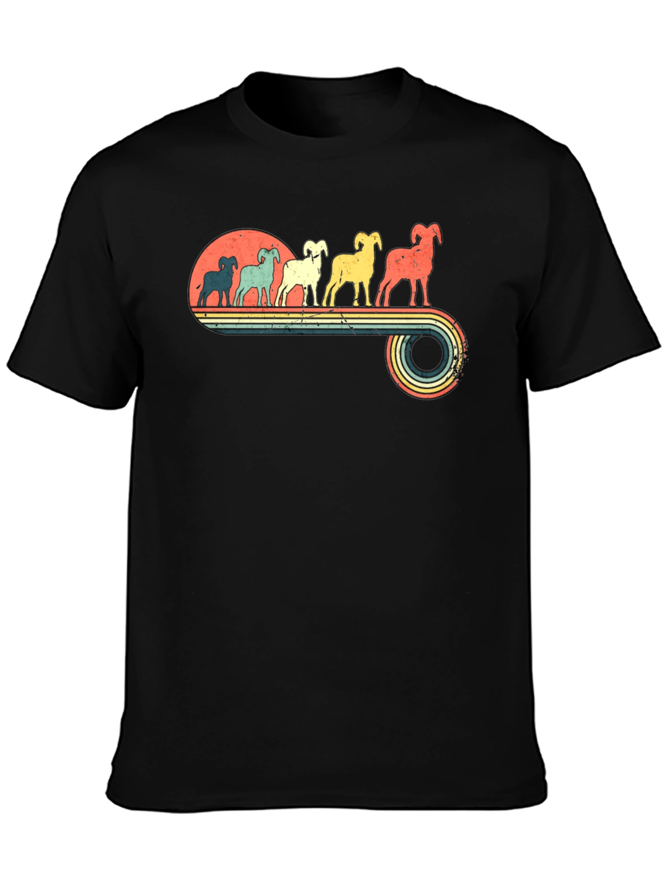 Retro Ram Graphic Tee - Mens Black T-Shirt